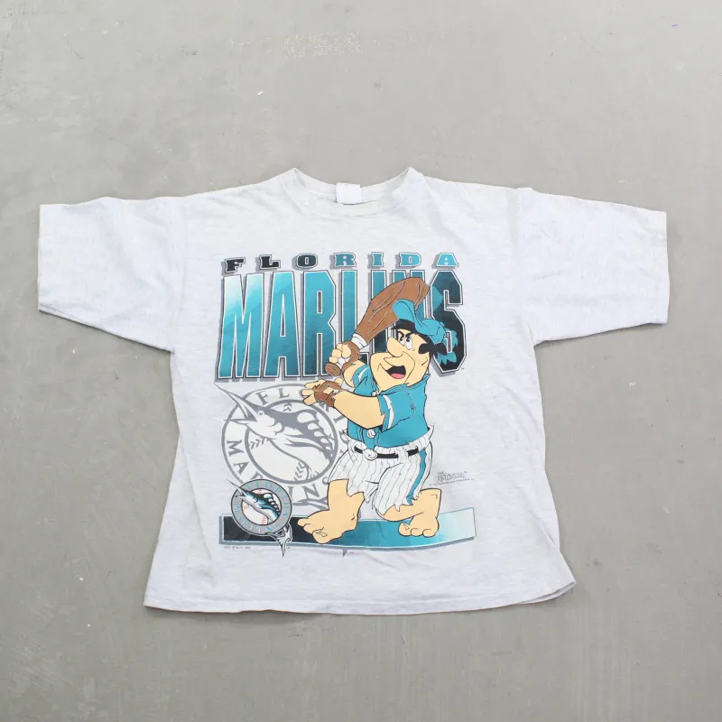 F- Vintage 1994 Florida Marlins Fred Flintstones MLB Single Stitch Tee sold by HG Vintage