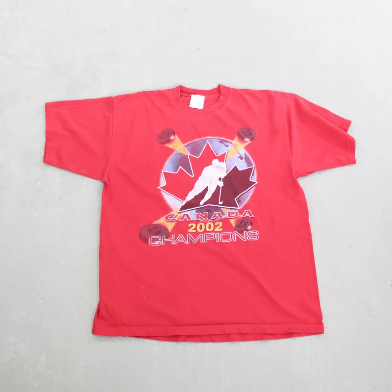 F- Vintage 2002 Hockey Canada Olympic Champions Graphic Tee sold by HG Vintage