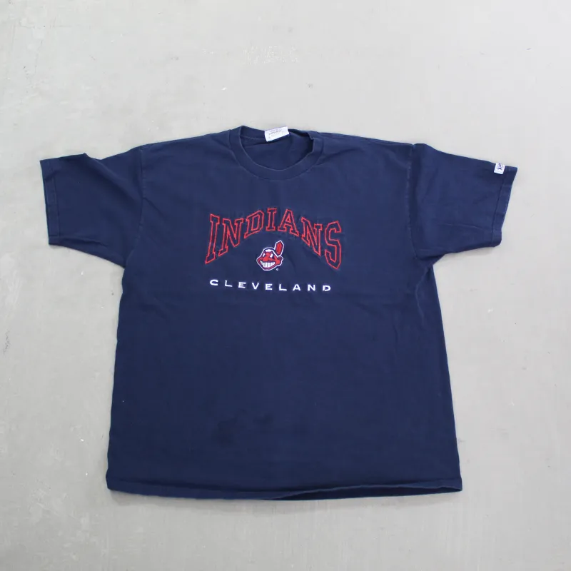 F- Vintage Cleveland Guardians MLB Lee Embroidered Logo & Text Tee made by HG Vintage