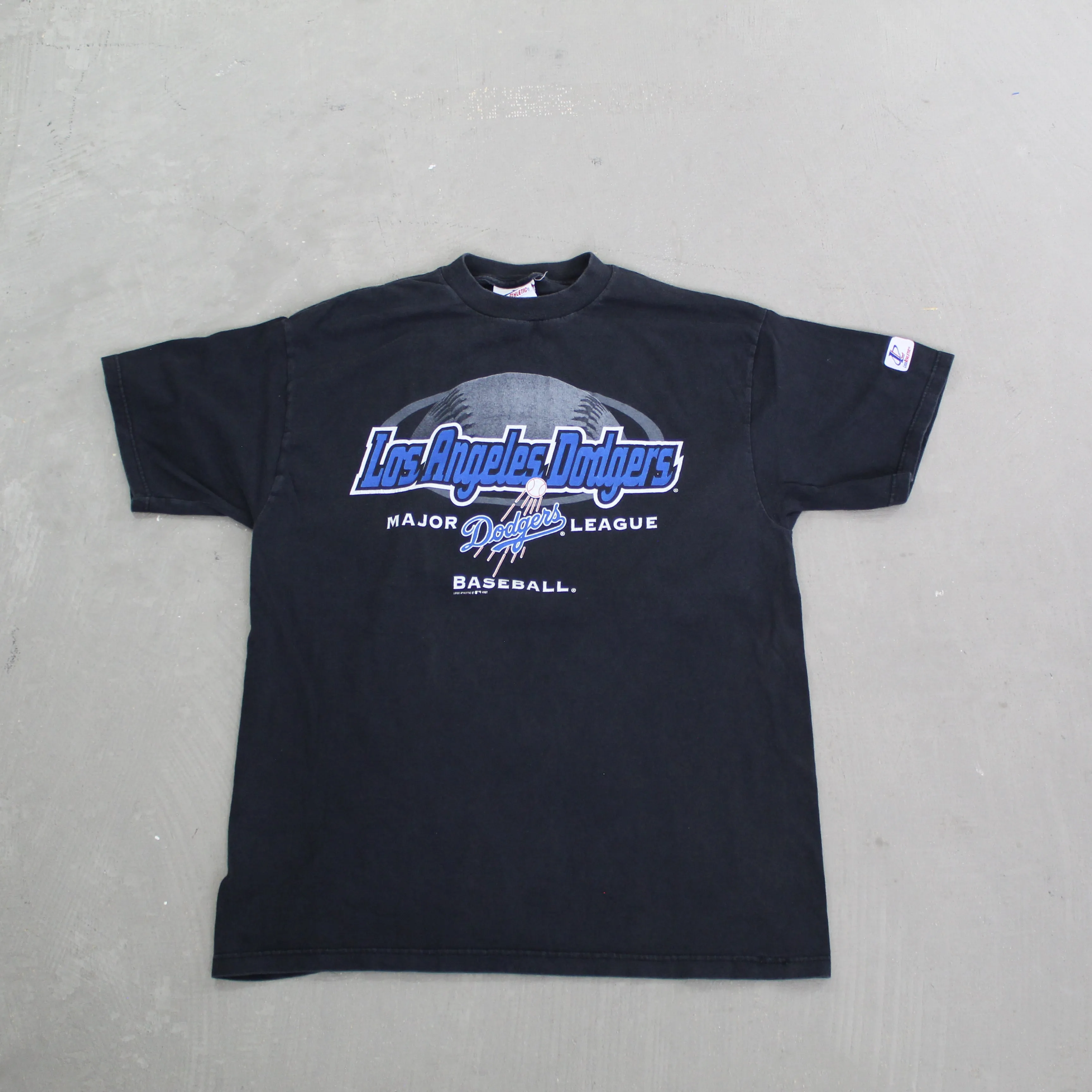 F- Vintage 1997 LA Dodgers MLB Logo Athletic Text Tee sold by HG Vintage