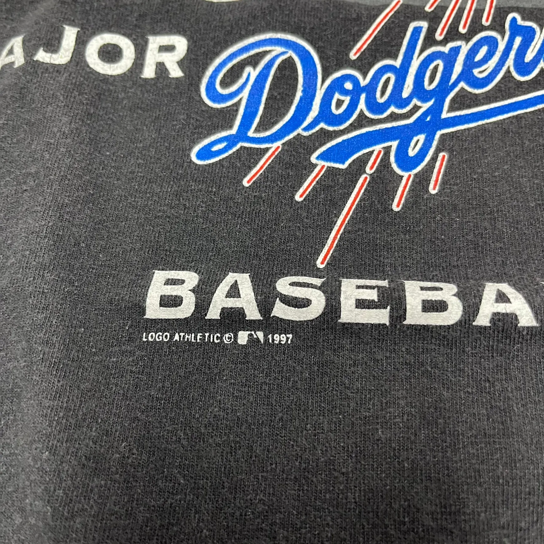 F- Vintage 1997 LA Dodgers MLB Logo Athletic Text Tee sold by HG Vintage product image thumbnail 4