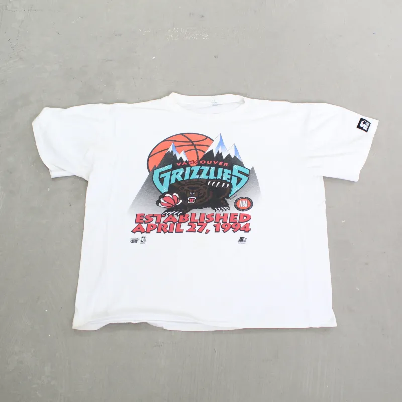 F- Vintage 1994 Vancouver Grizzlies NBA Starter Inaugural Season Single Stitch Tee sold by HG Vintage