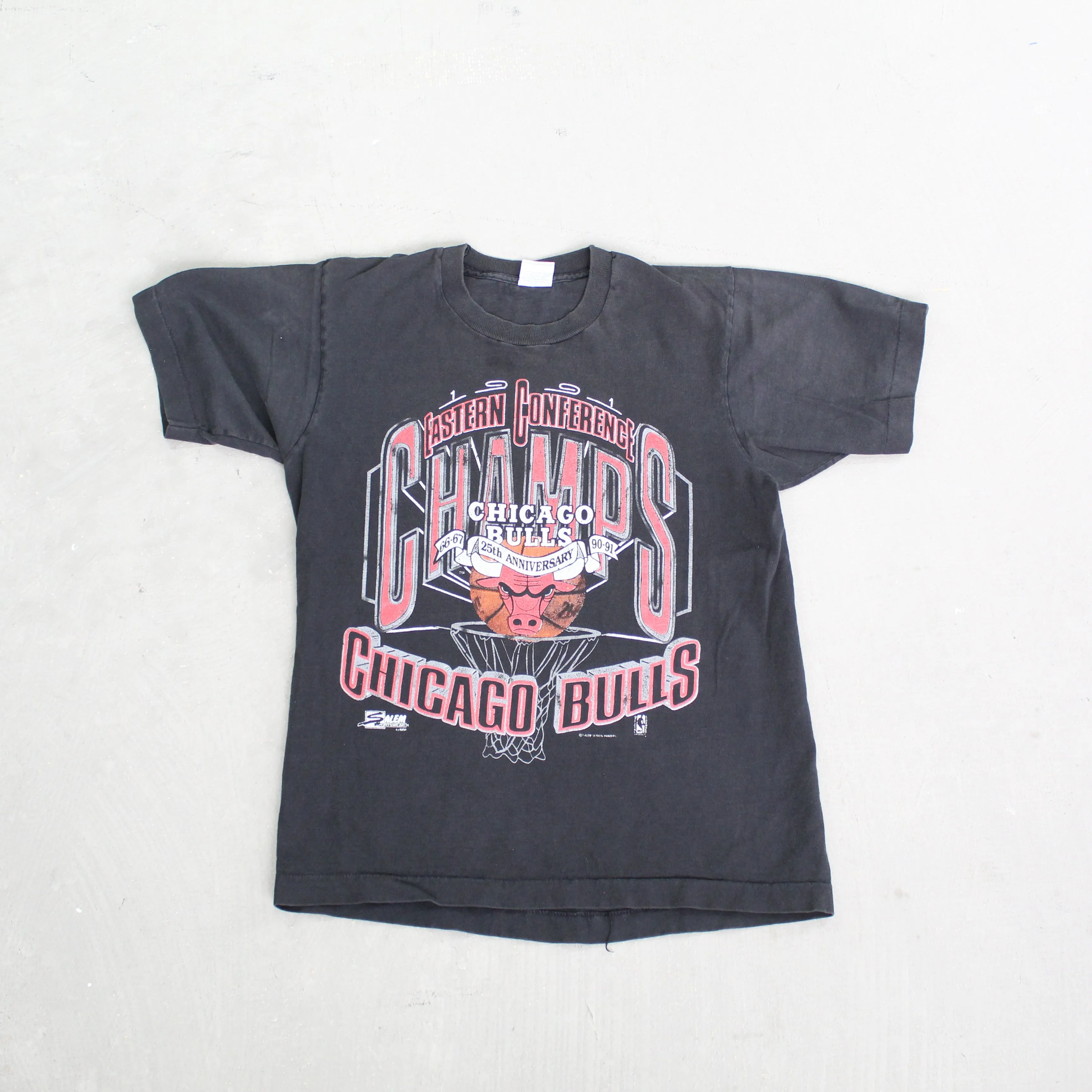 F- Vintage 1991 Chicago Bulls NBA Salem 25th Season Single Stitch Tee sold by HG Vintage