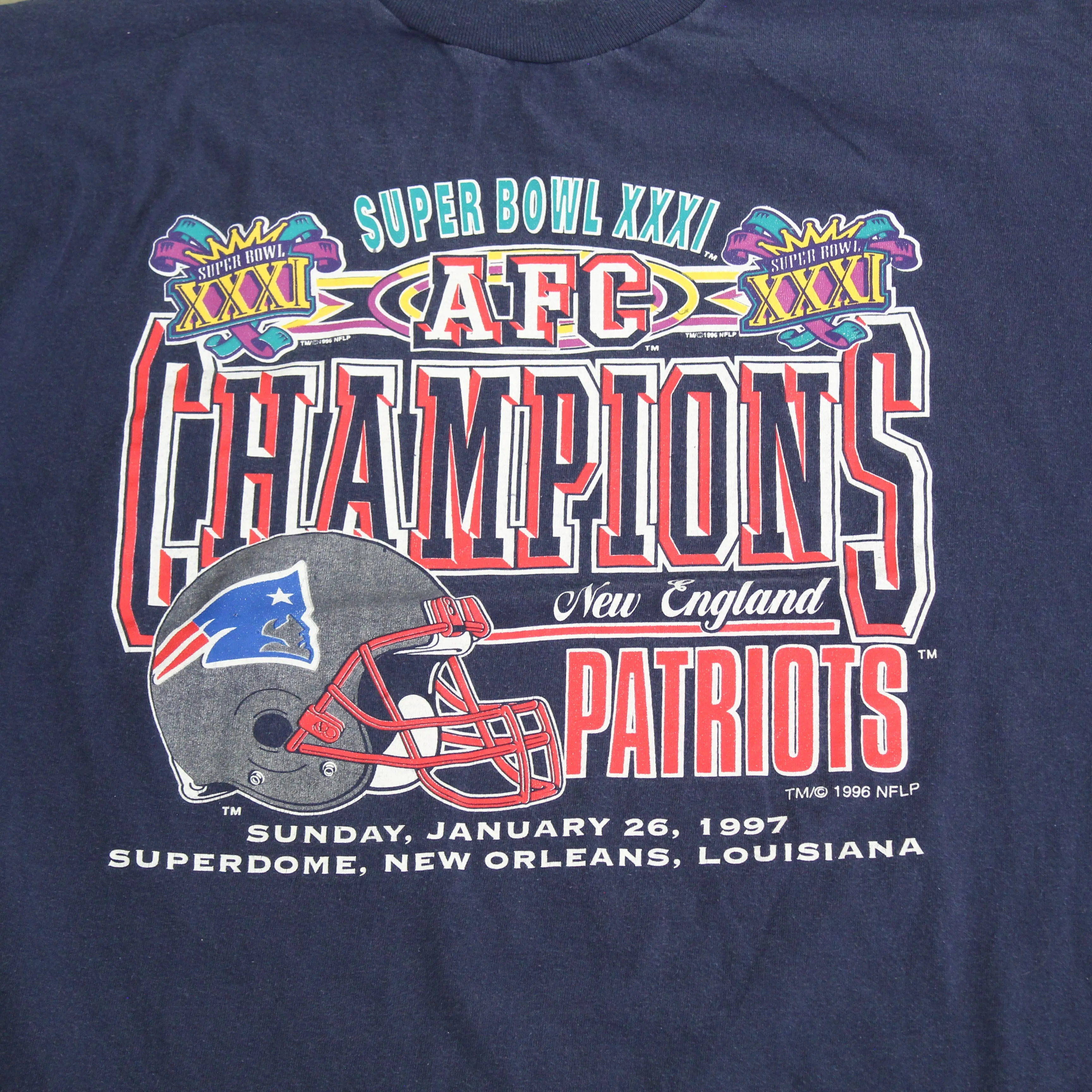 F- Vintage 1996 Patriots NFL AFC Champs Graphic Single Stitch Tee sold by HG Vintage product image thumbnail 2