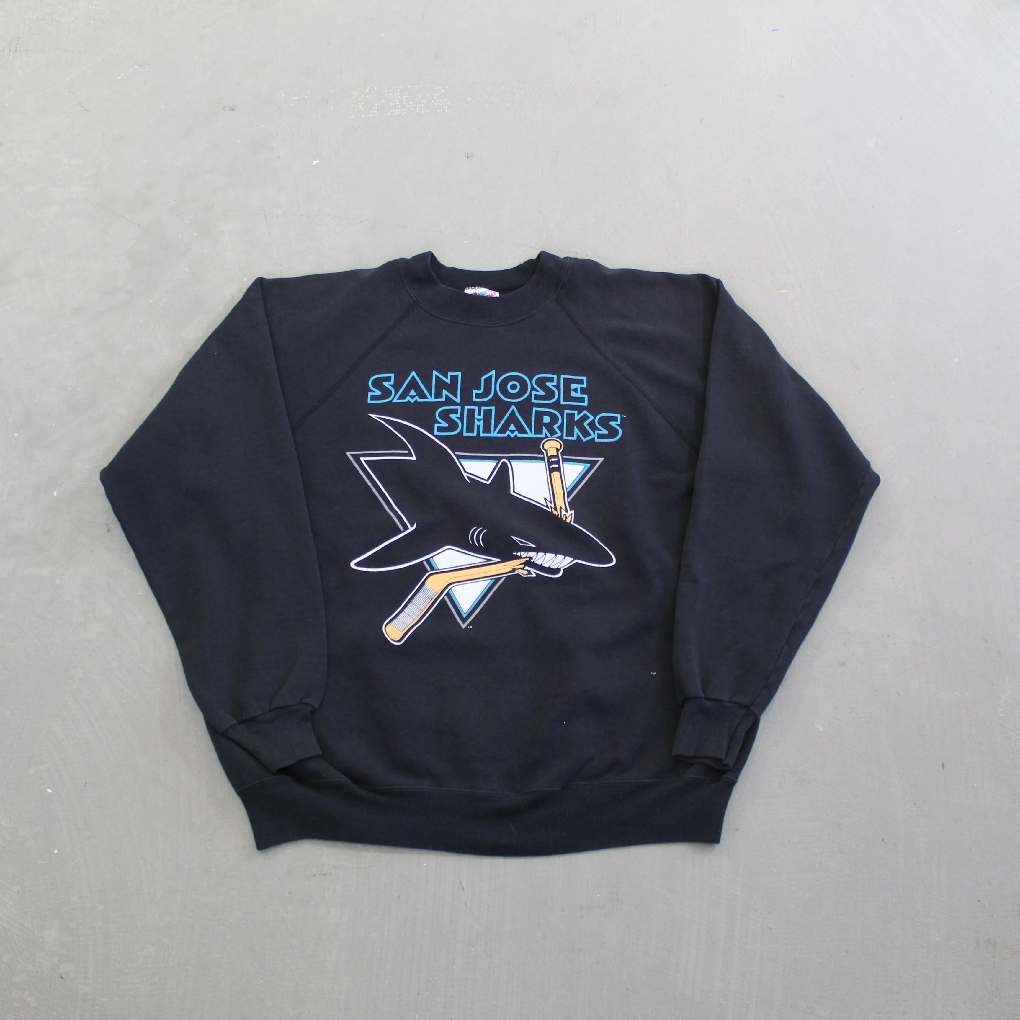 F- Vintage San Jose Sharks NHL Logo & Text Crewneck sold by HG Vintage
