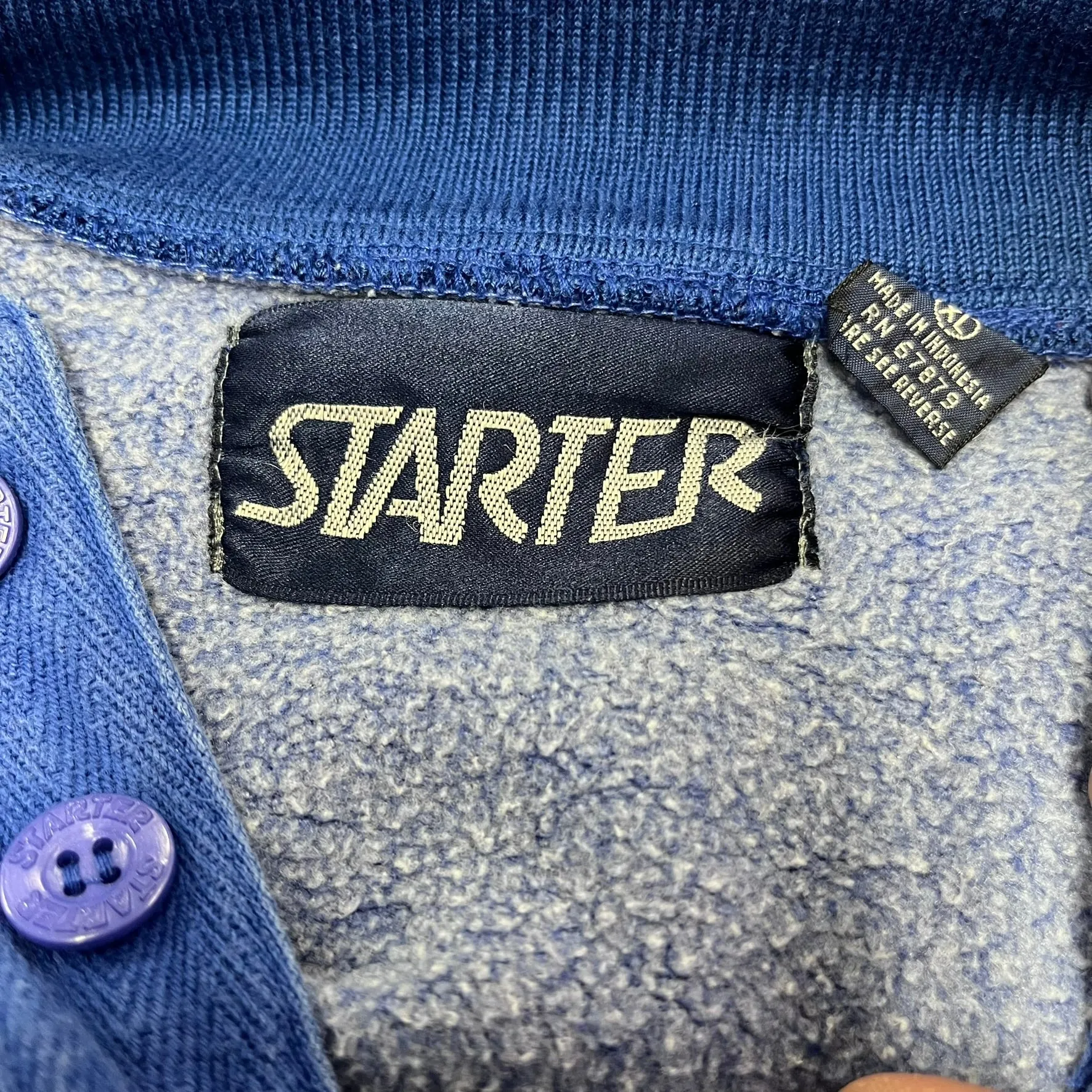 F- Vintage New York Mets MLB Starter Embroidered Text Henley Crewneck sold by HG Vintage product image thumbnail 3