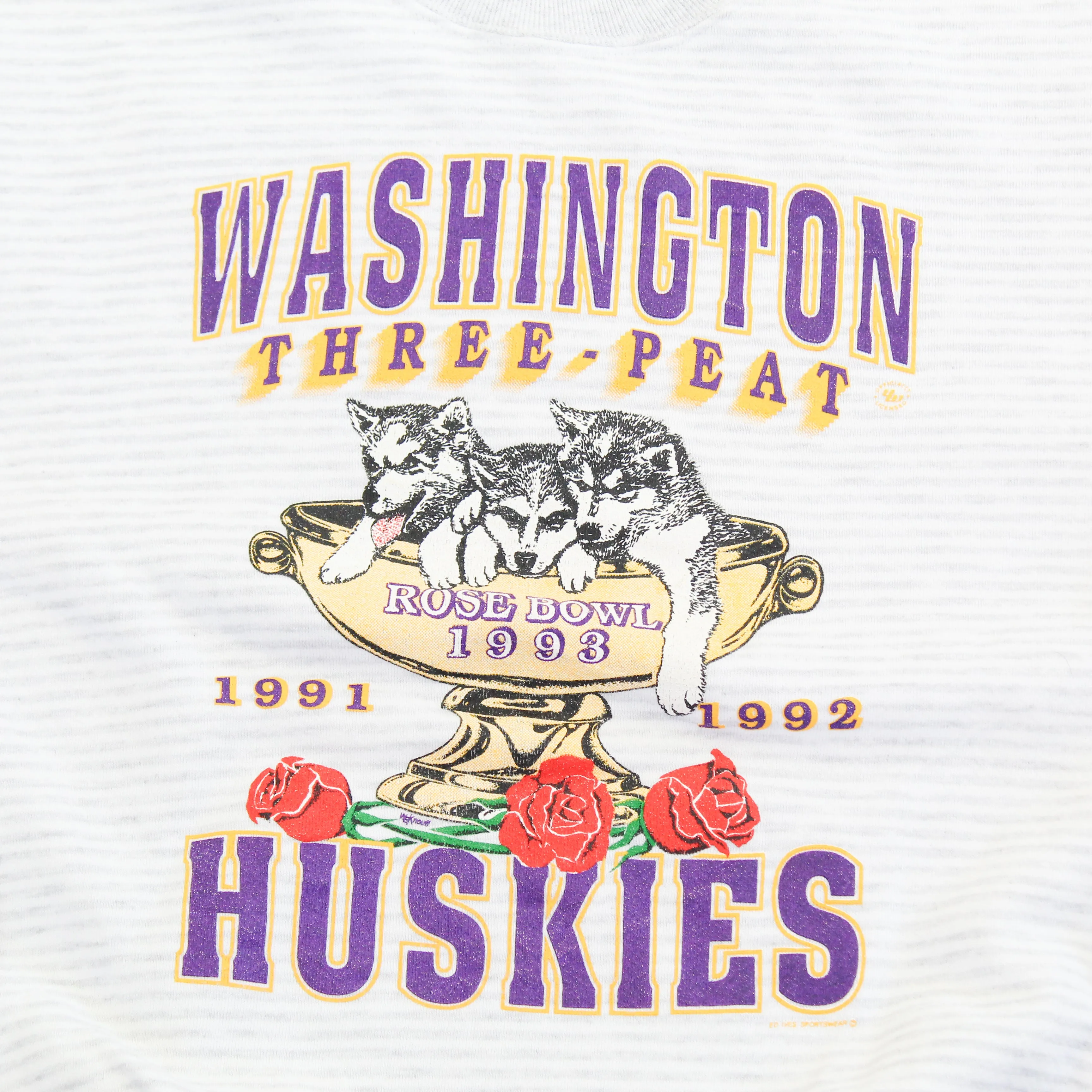 F- Vintage 1993 University Of Washington Huskies 3 Peat Rose Bowl Crewneck sold by HG Vintage product image thumbnail 2