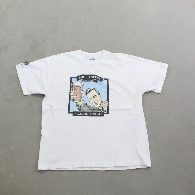 F- Vintage Mr Flowers Guide To Drinking Single Stitch Tee sold by HG Vintage