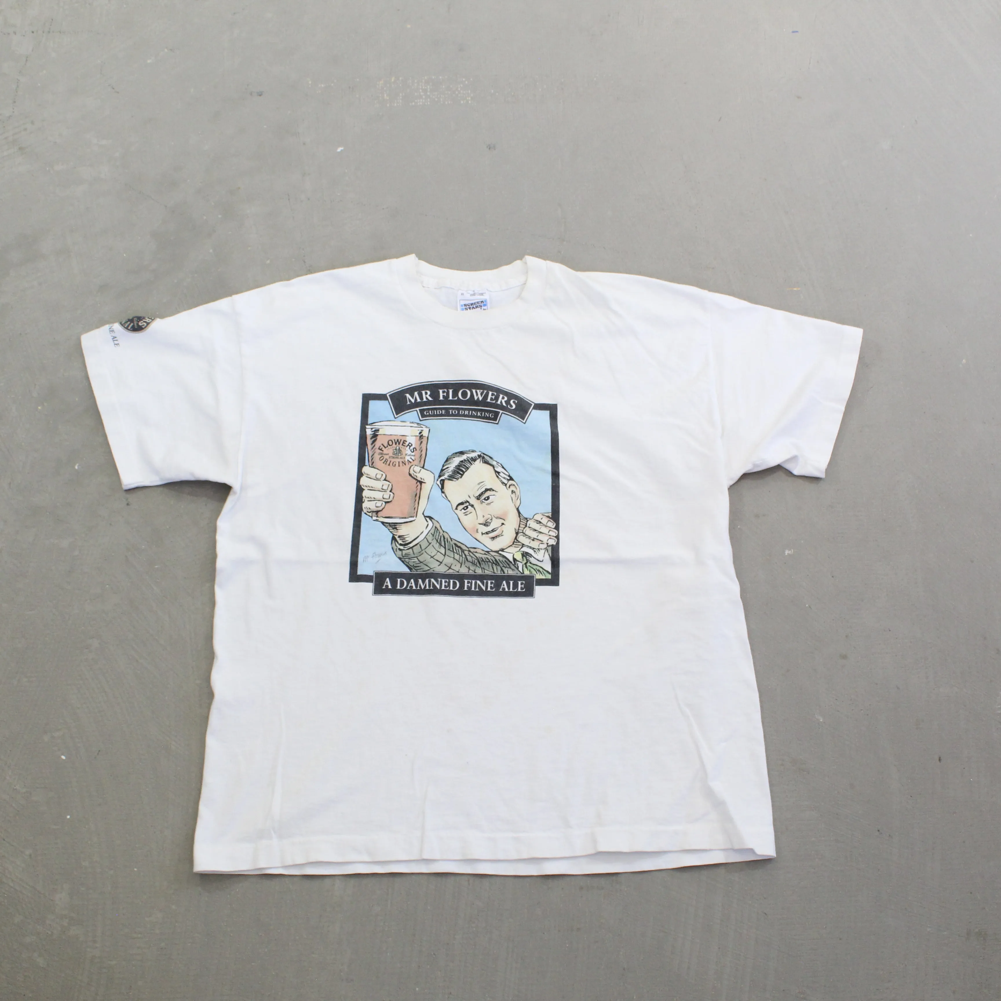 F- Vintage Mr Flowers Guide To Drinking Single Stitch Tee sold by HG Vintage