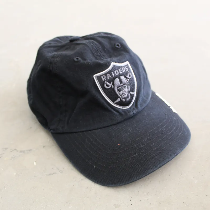 F- Vintage Oakland Raiders NFL 47Brand Logo & Text Strapback Hat sold by HG Vintage