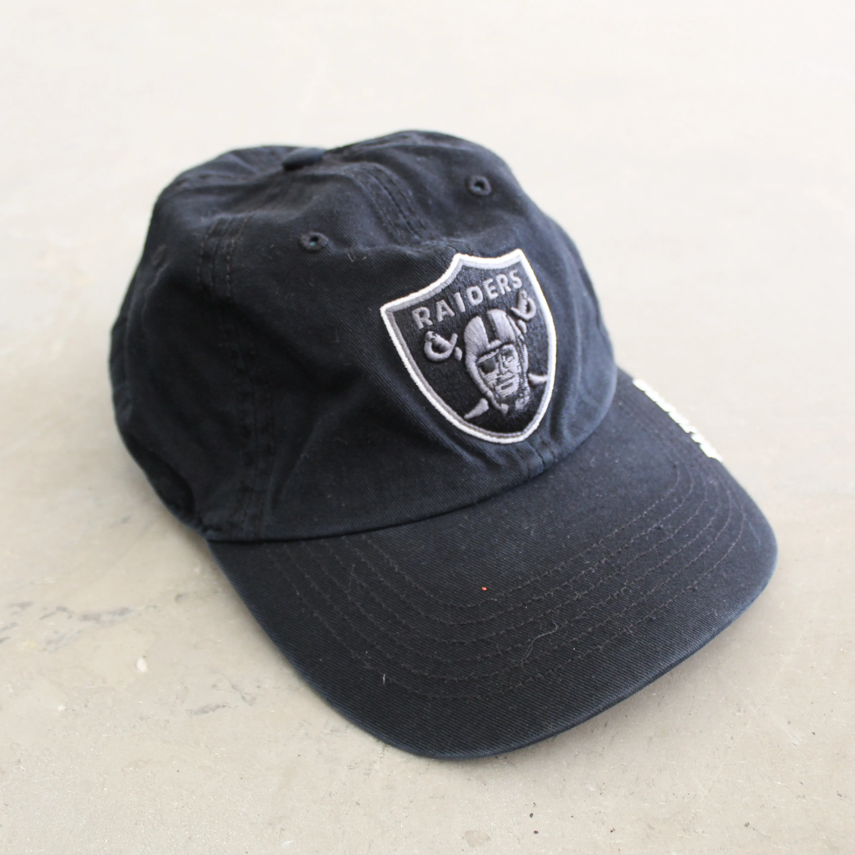 F- Vintage Oakland Raiders NFL 47Brand Logo & Text Strapback Hat sold by HG Vintage