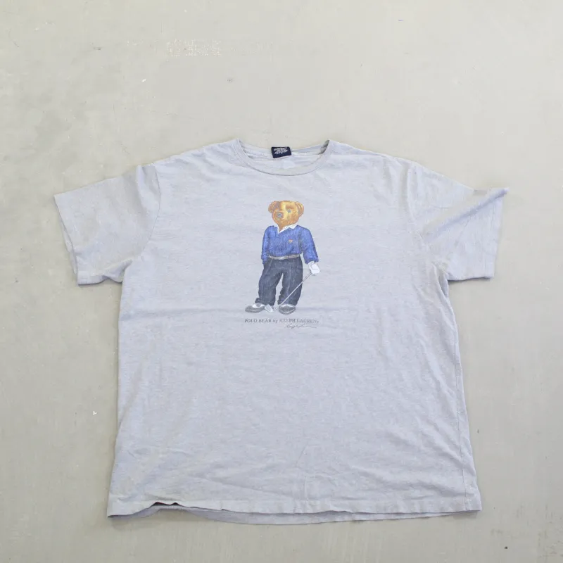 F- Vintage Polo Bear By Ralph Lauren Golfing Bear graphic Tee sold by HG Vintage