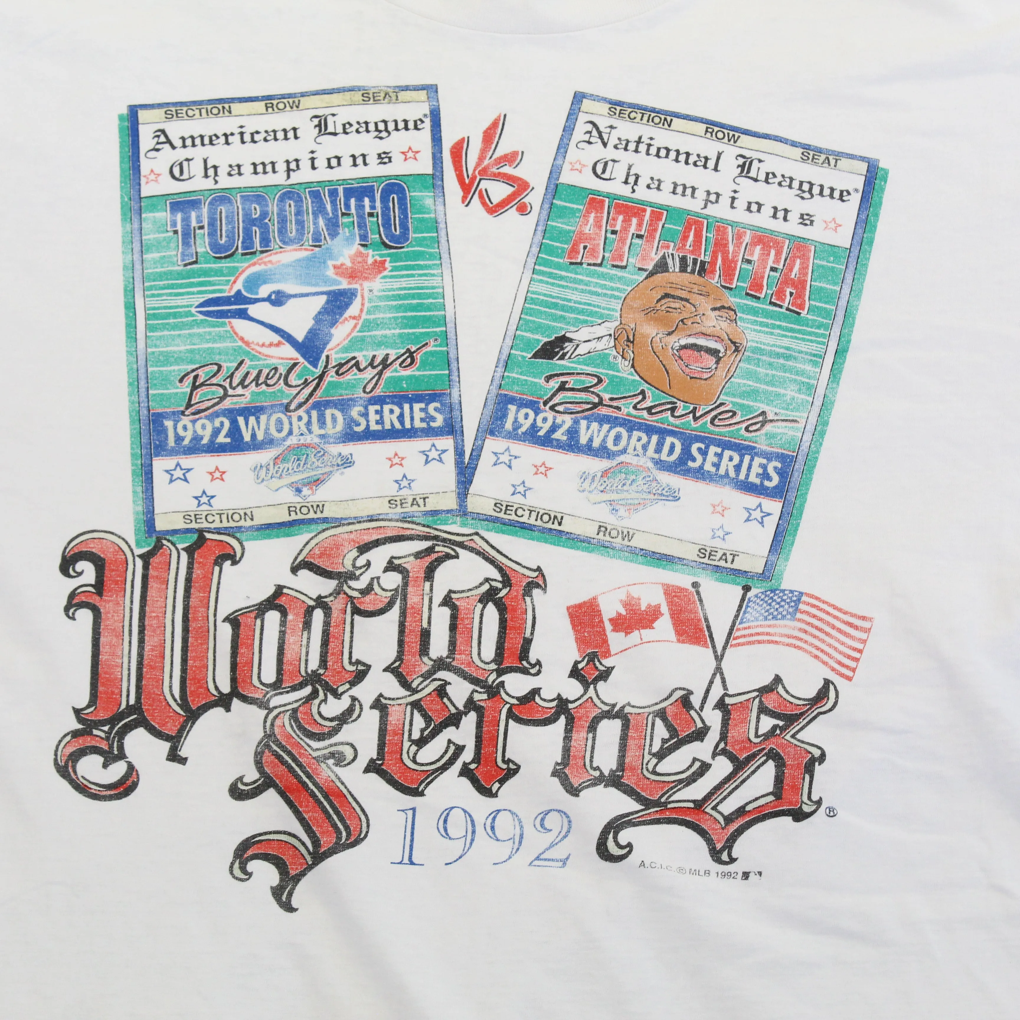 F- Vintage 1992 World Series Blue Jays Vs Braves MLB Single Stitch Tee sold by HG Vintage product image thumbnail 2