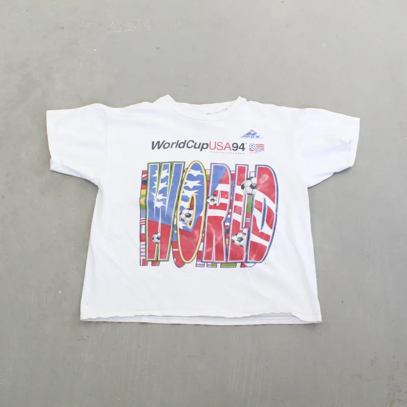 F- Vintage '94 World Cup USA Apex One Graphic Single Stitch Tee sold by HG Vintage