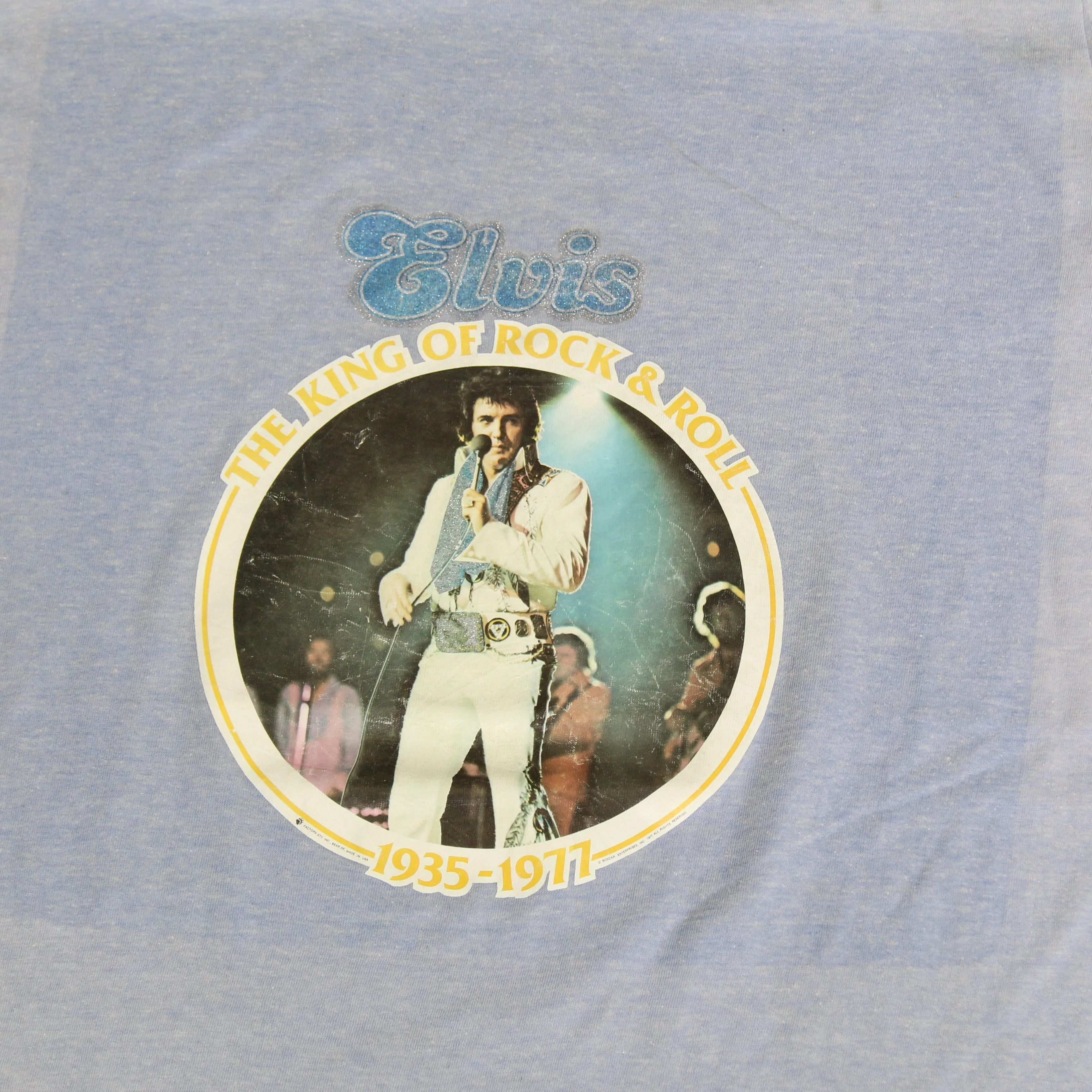 F- Vintage 1977 Bootleg Elvis Presley King Of Rock & Roll Ringer Tee sold by HG Vintage product image thumbnail 2