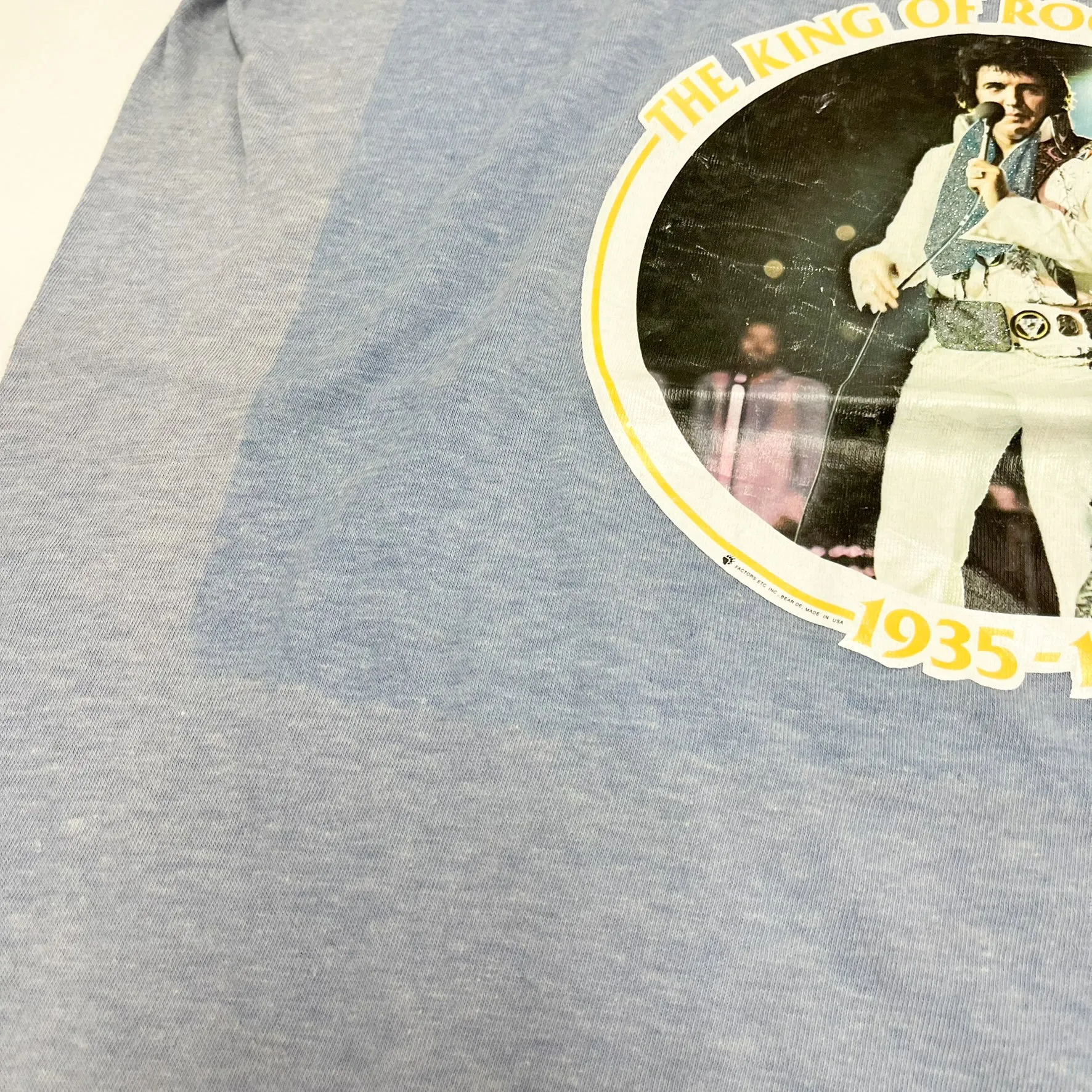 F- Vintage 1977 Bootleg Elvis Presley King Of Rock & Roll Ringer Tee sold by HG Vintage product image thumbnail 5