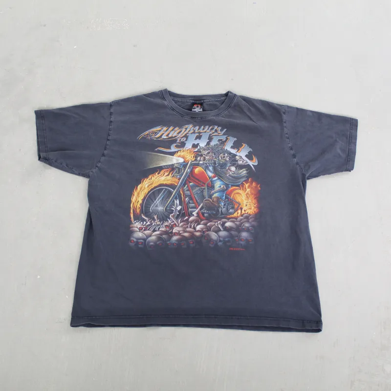 F- Vintage Highway To Hell Motorcycle & Biker Graphic Tee sold by HG Vintage