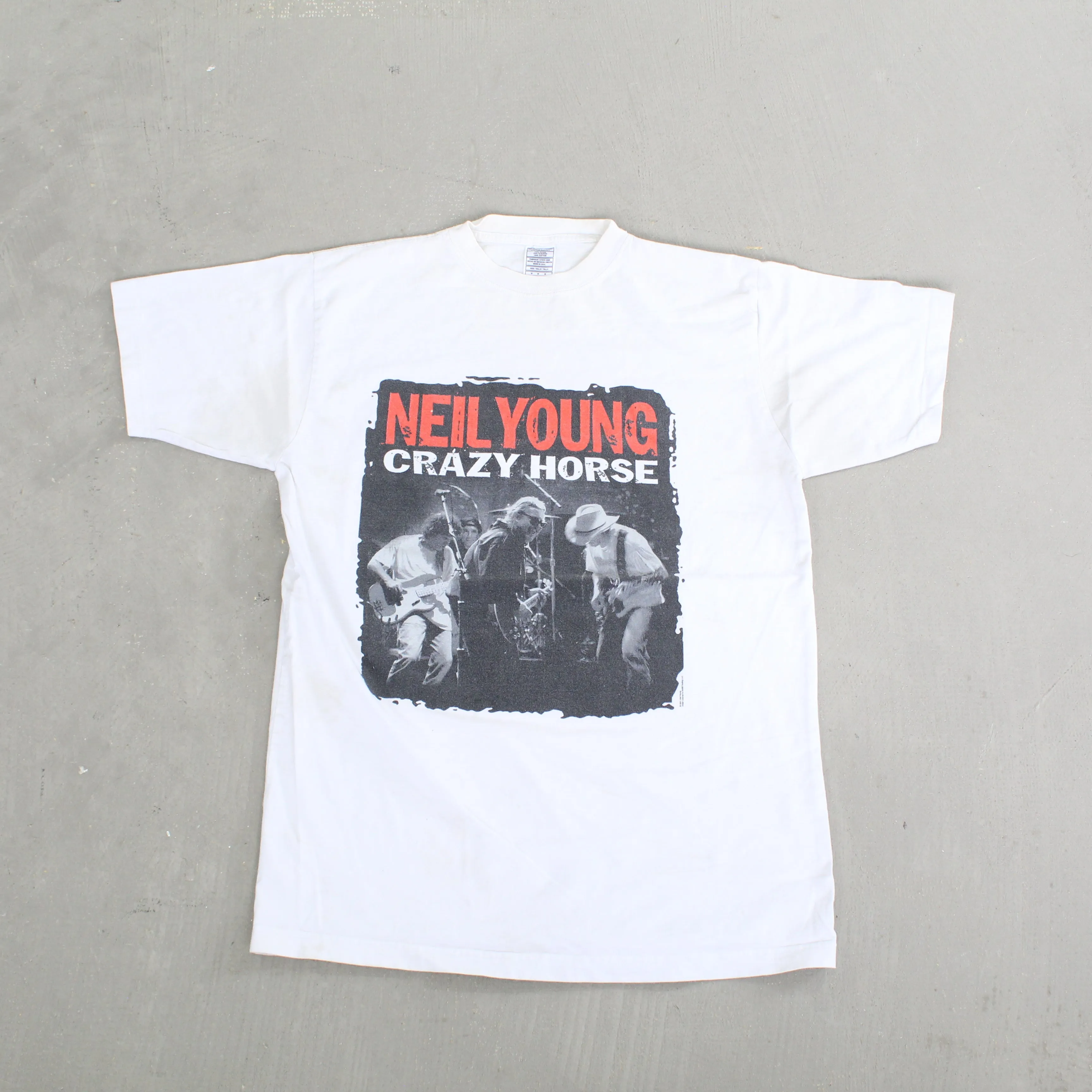 F- Vintage 2001 Neil Young Crazy Horse Euro Tour Picture Tee sold by HG Vintage