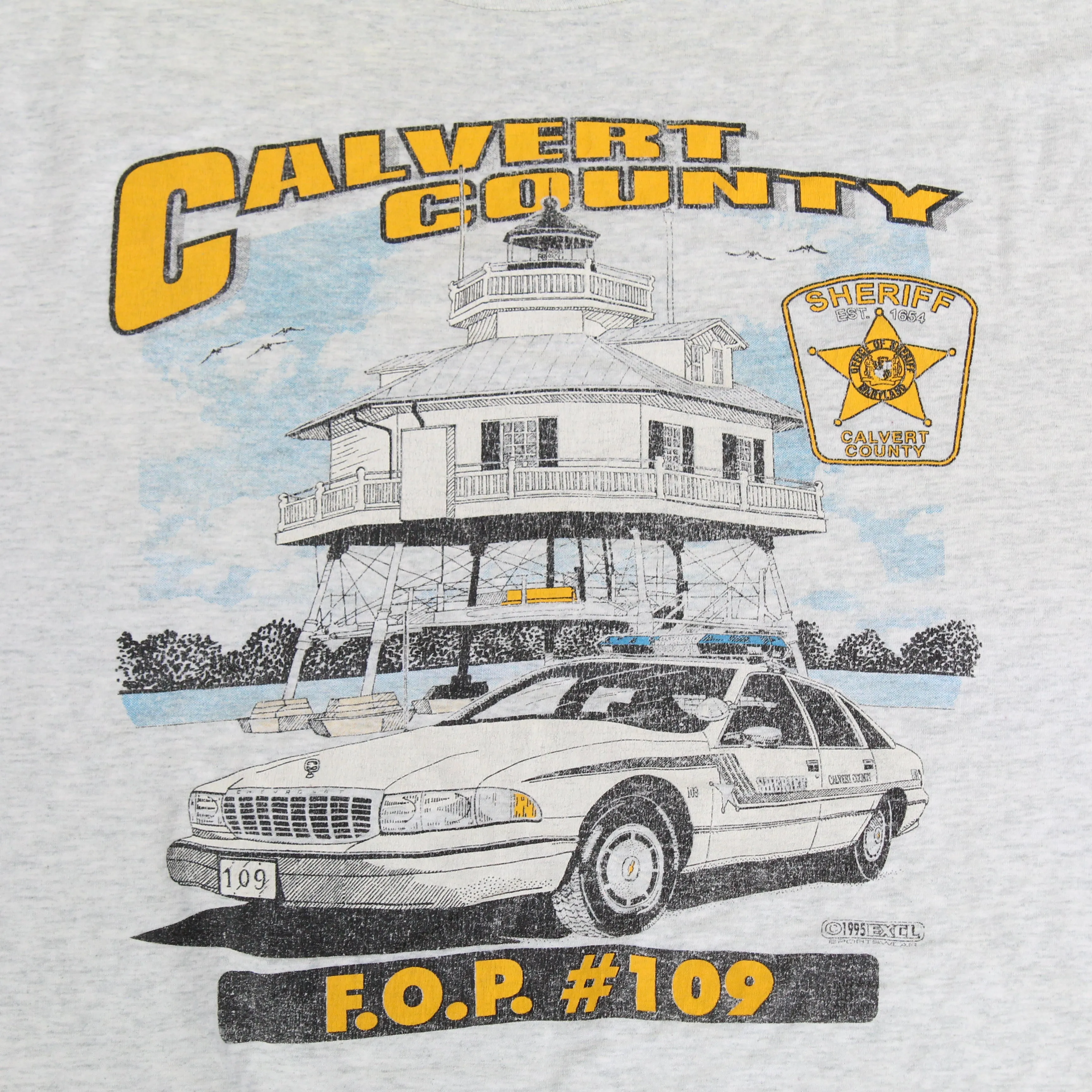 F- Vintage 1995 Calvert County Sheriff Graphic Single Stitch Tee sold by HG Vintage product image thumbnail 2