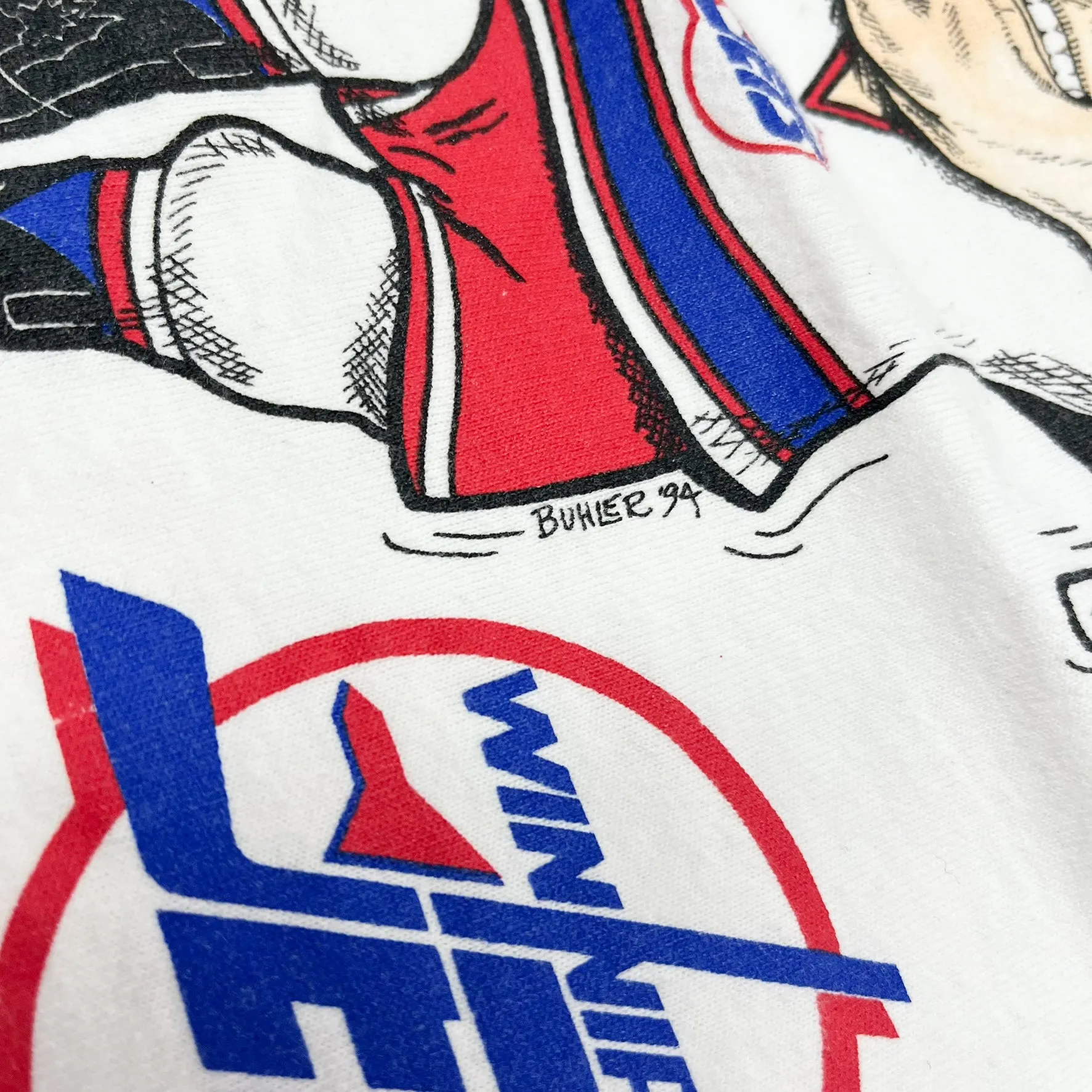 F- Vintage 1994 Winnipeg Jets Dean Kennedy Cartoon NHL Graphic Single Stitch Tee sold by HG Vintage product image thumbnail 3