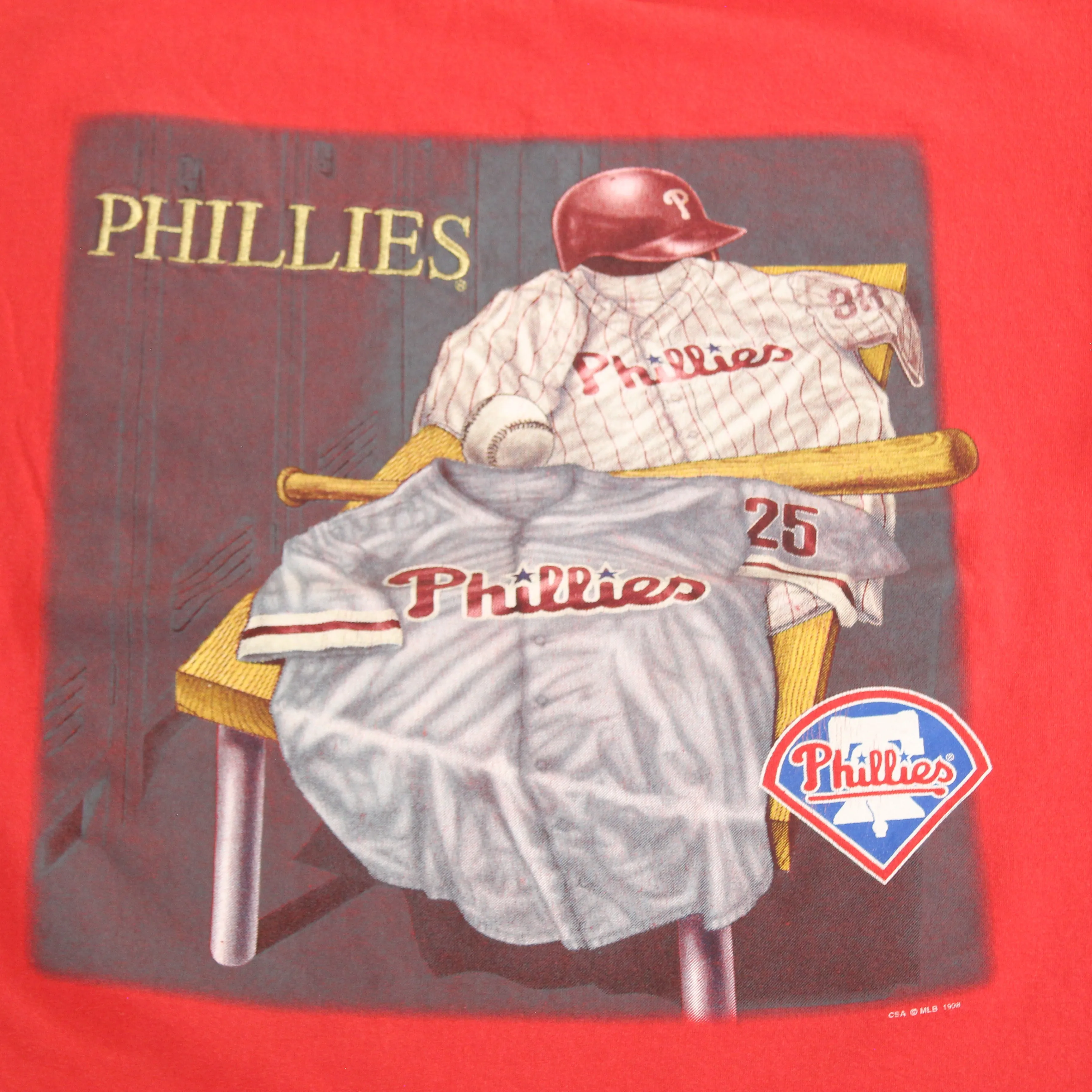 F- Vintage 1998 Philadelphia Phillies MLB CSA Text & Locker Room Graphic Tee sold by HG Vintage product image thumbnail 2