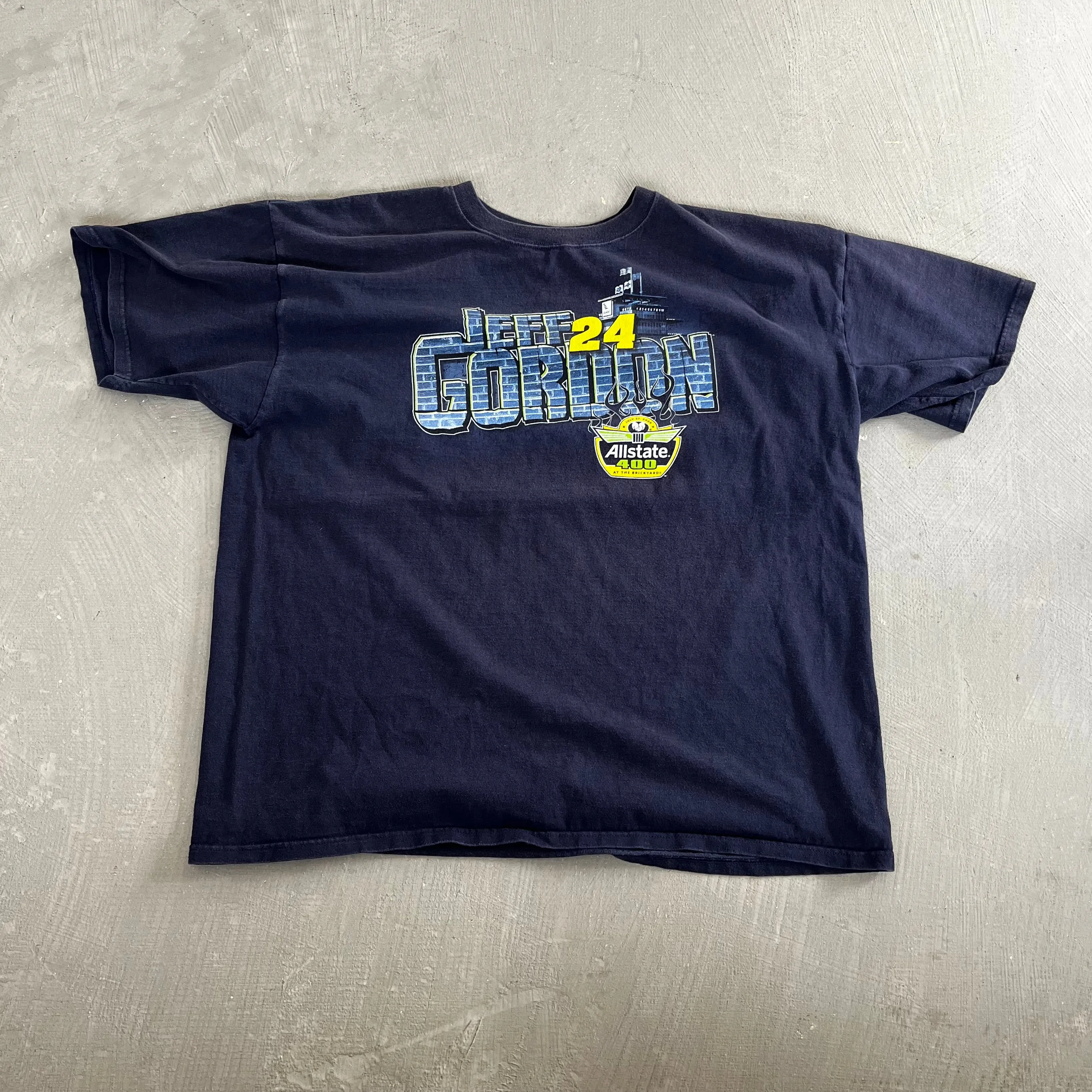 F- 2008 Nascar Chase Authentic Jeff Gordon All State 400 Text & Picture Tee sold by HG Vintage