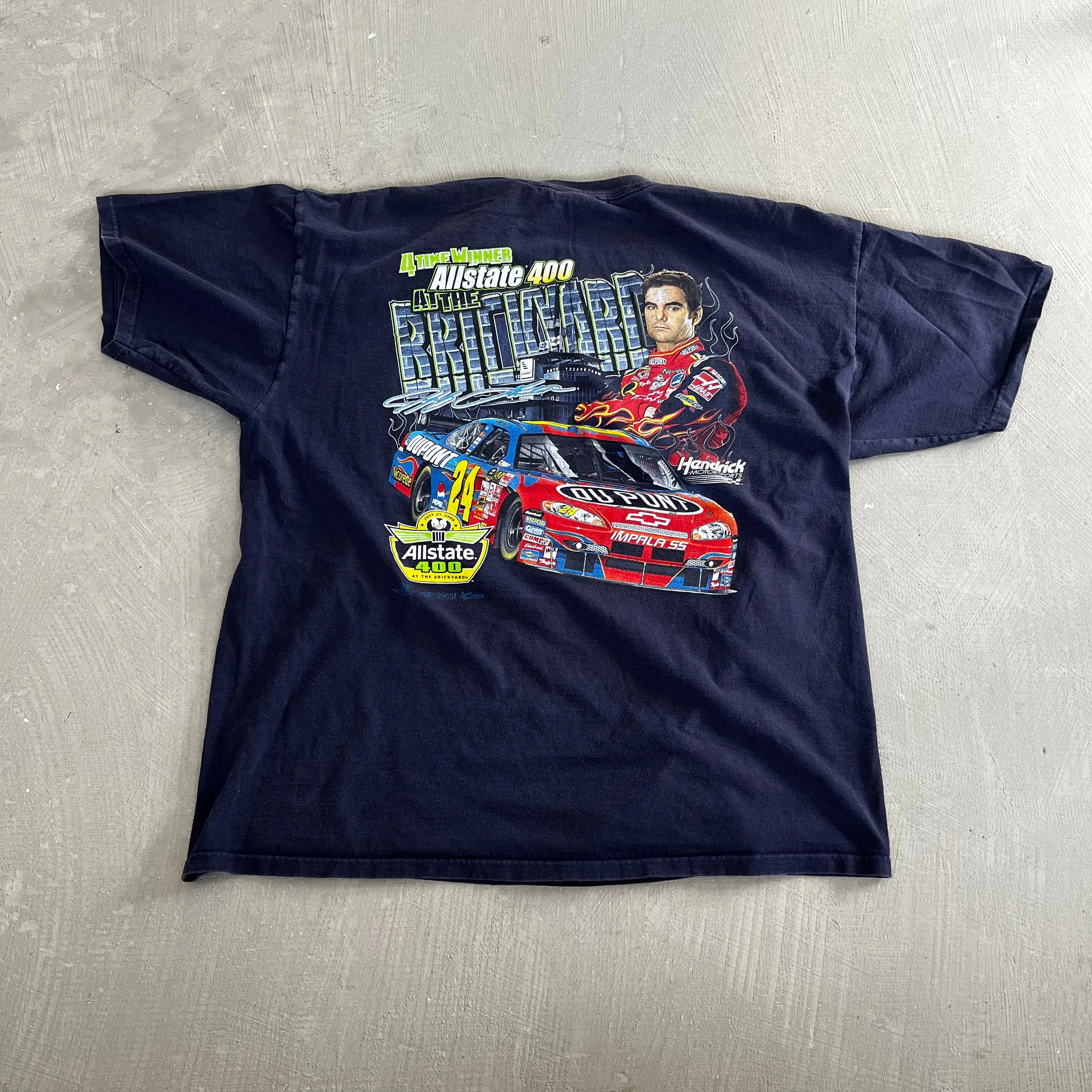 F- 2008 Nascar Chase Authentic Jeff Gordon All State 400 Text & Picture Tee sold by HG Vintage product image thumbnail 3