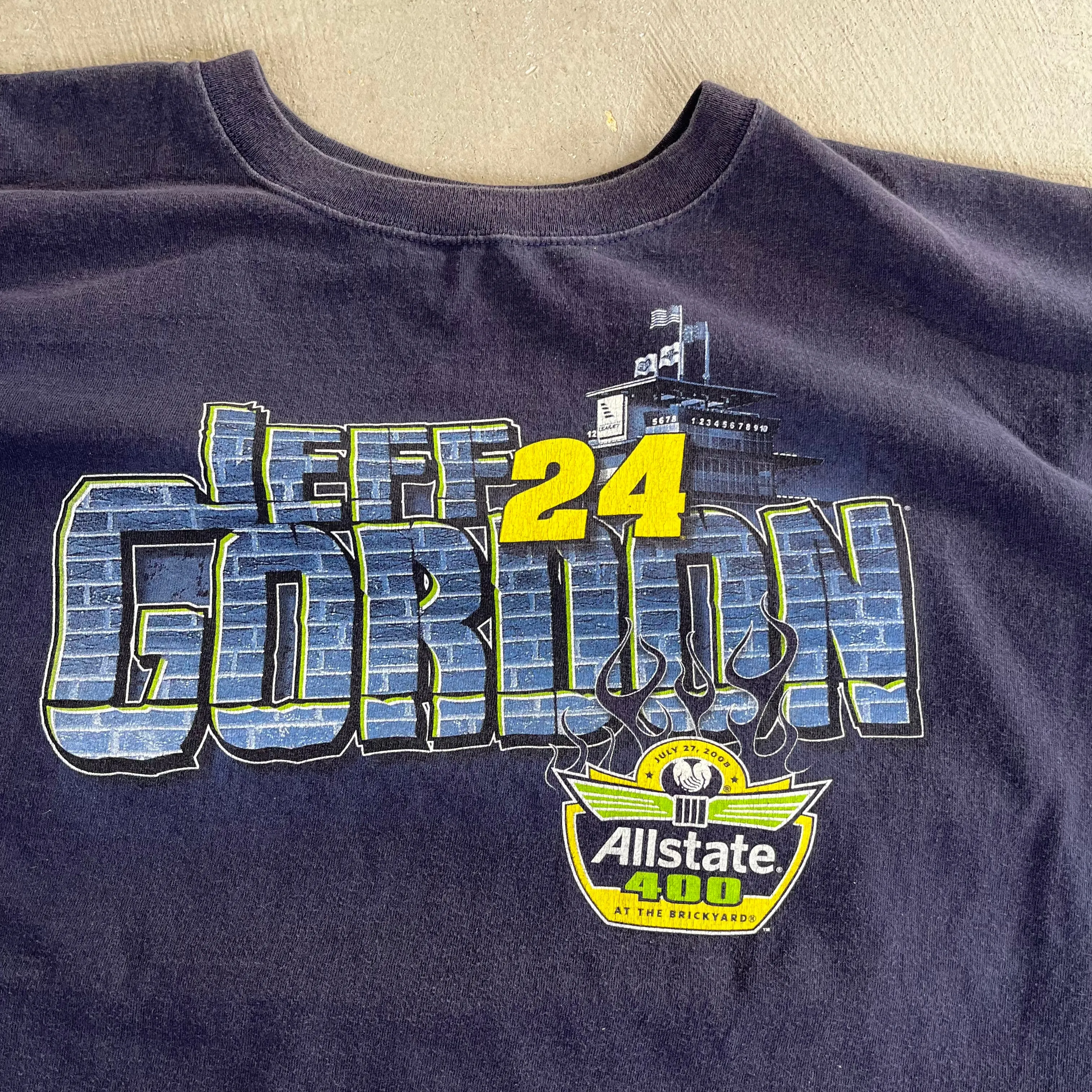 F- 2008 Nascar Chase Authentic Jeff Gordon All State 400 Text & Picture Tee sold by HG Vintage product image thumbnail 2