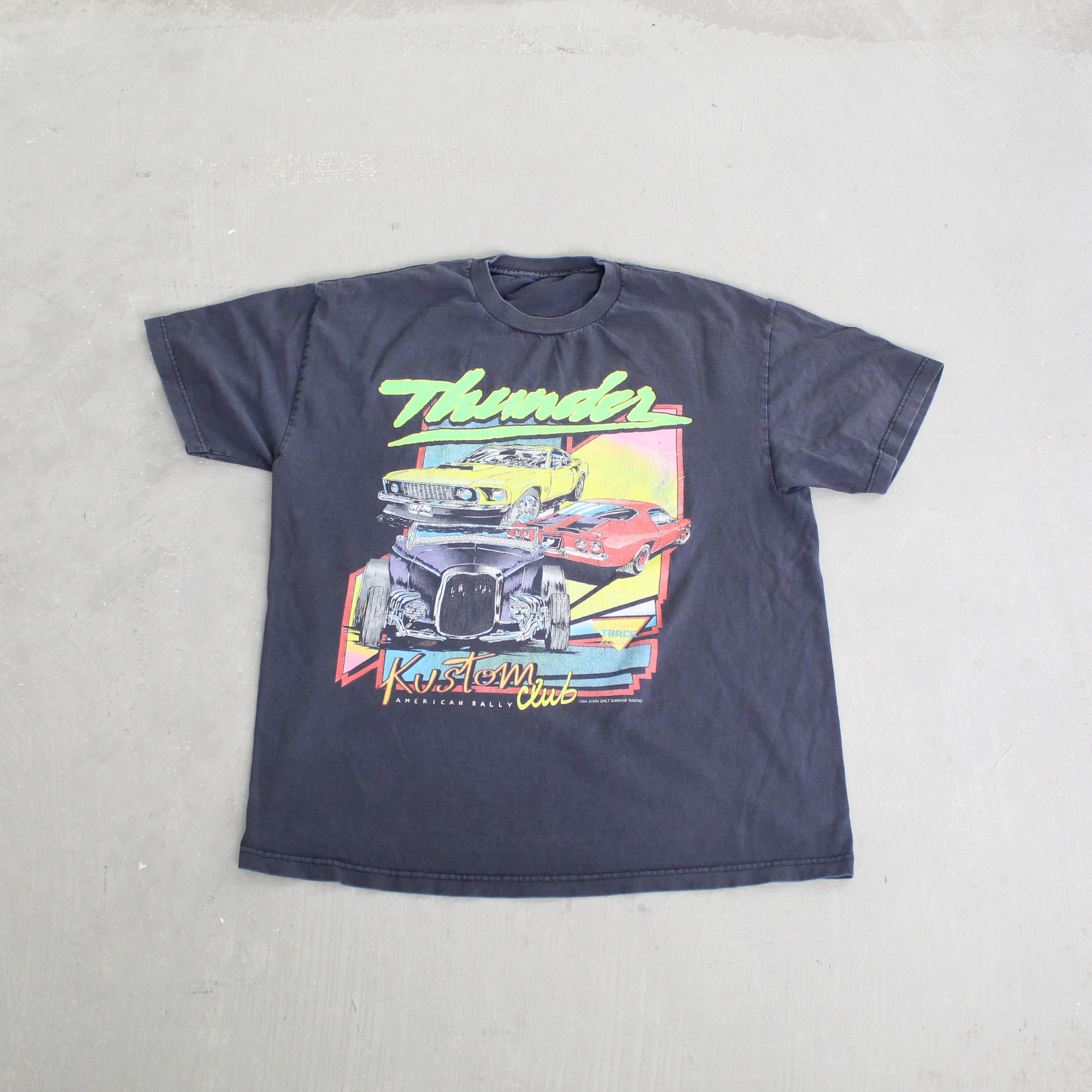 F- Vintage Thunder Kustom American Rally Club Car Graphic Tee sold by HG Vintage