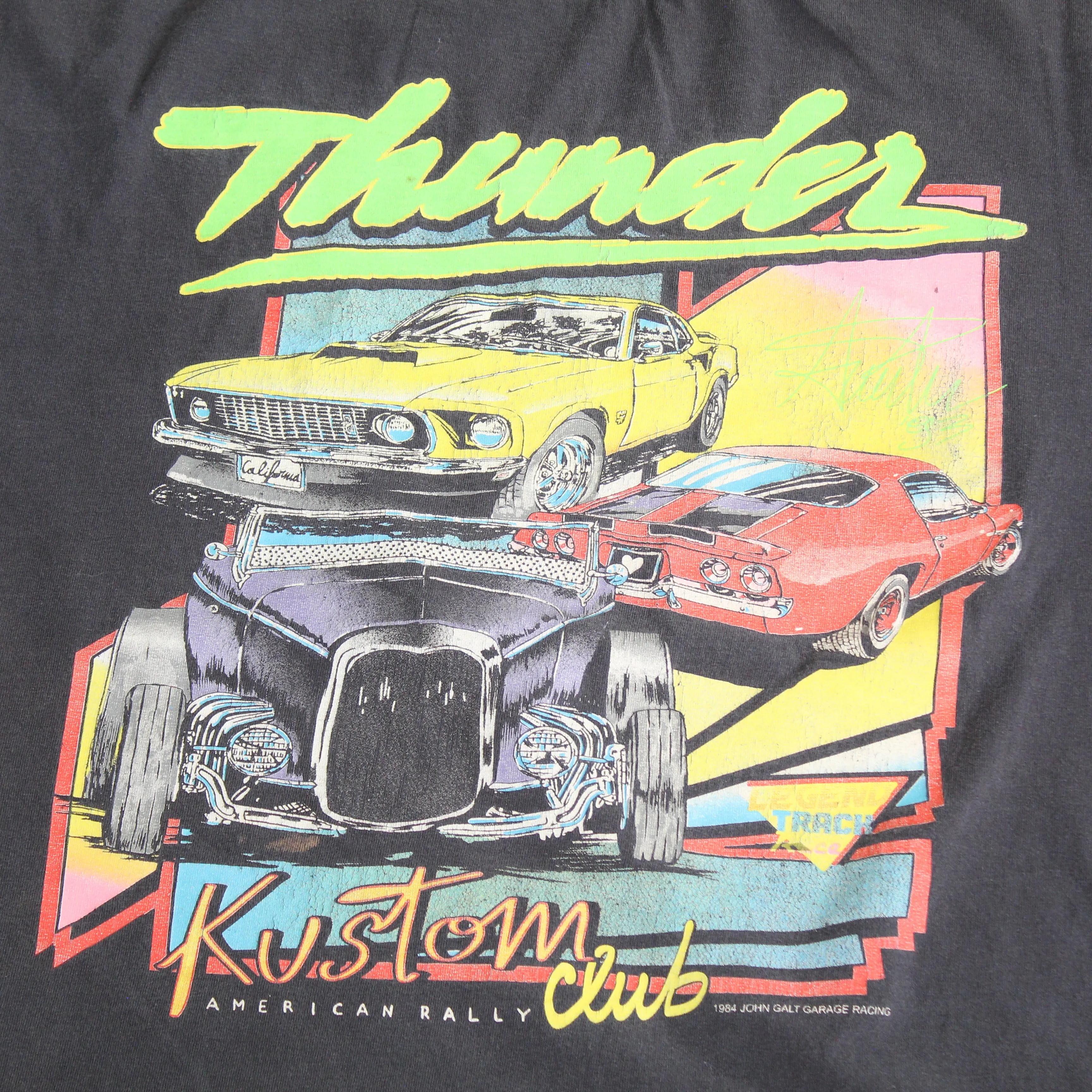F- Vintage Thunder Kustom American Rally Club Car Graphic Tee sold by HG Vintage product image thumbnail 2