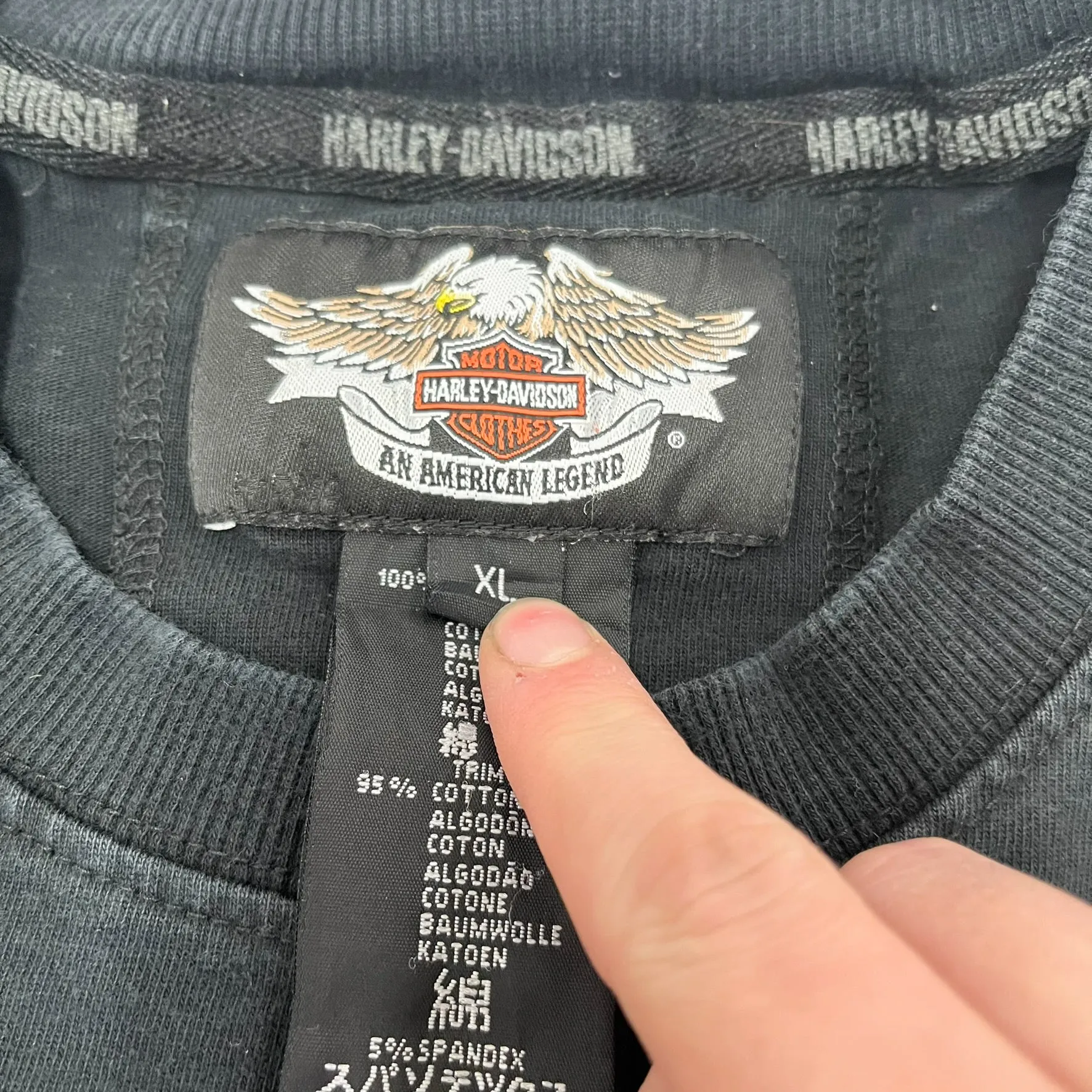 F- Vintage Harley Davidson Embroidered Logo Long Sleeve Tee sold by HG Vintage product image thumbnail 4