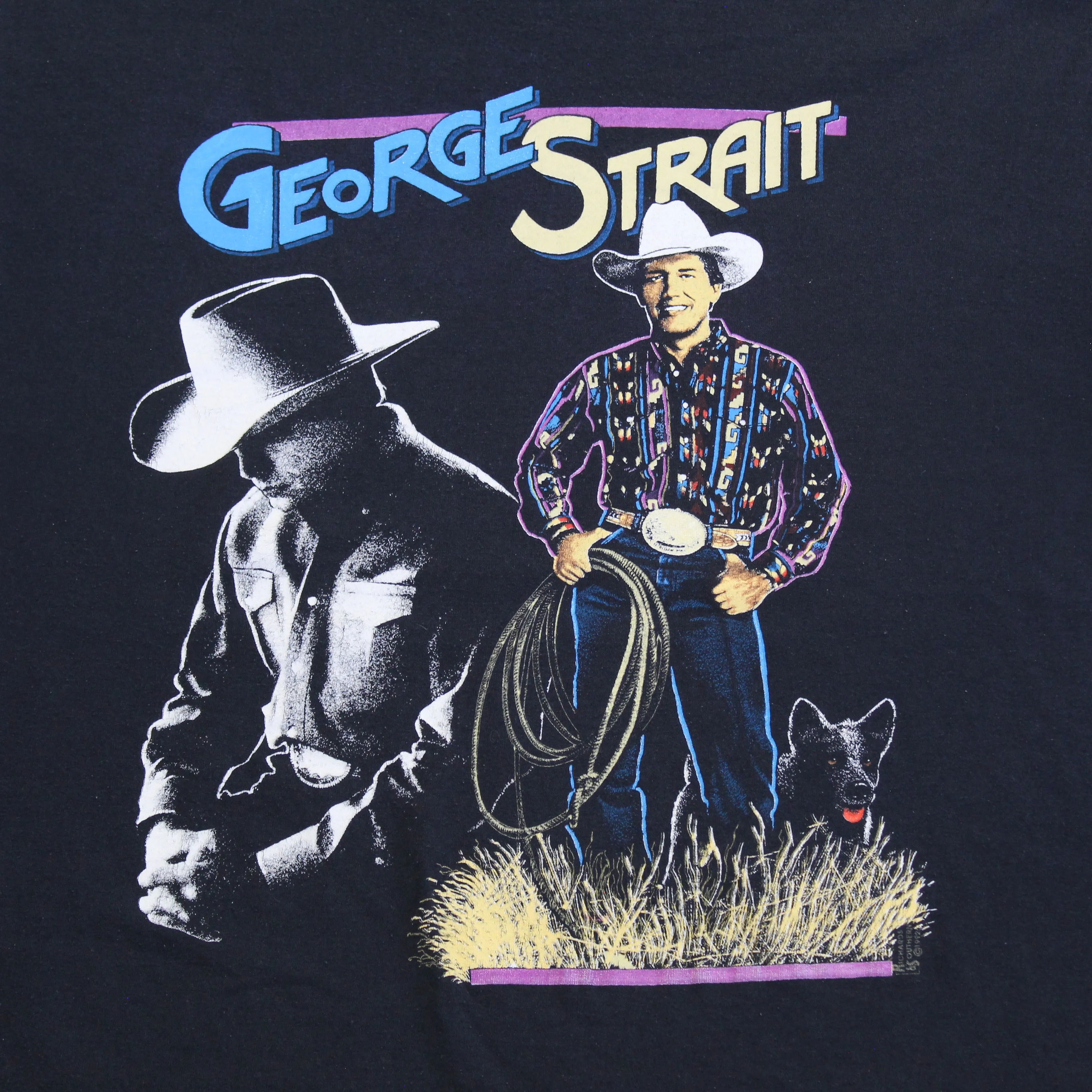 F- Vintage 92' George Strait Picture Tour Screen Star Tag Single Stitch Tee sold by HG Vintage product image thumbnail 2