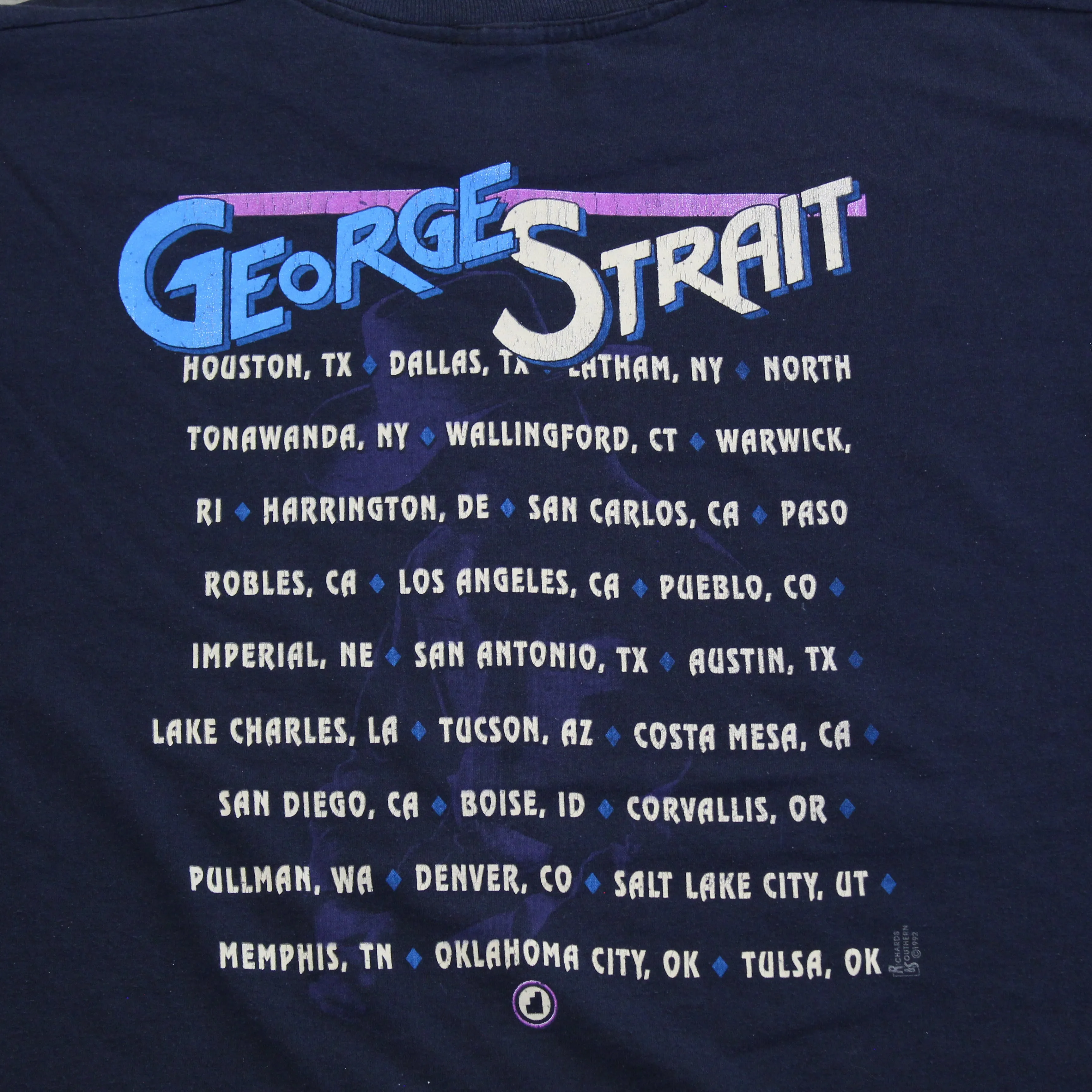 F- Vintage 92' George Strait Picture Tour Screen Star Tag Single Stitch Tee sold by HG Vintage product image thumbnail 4