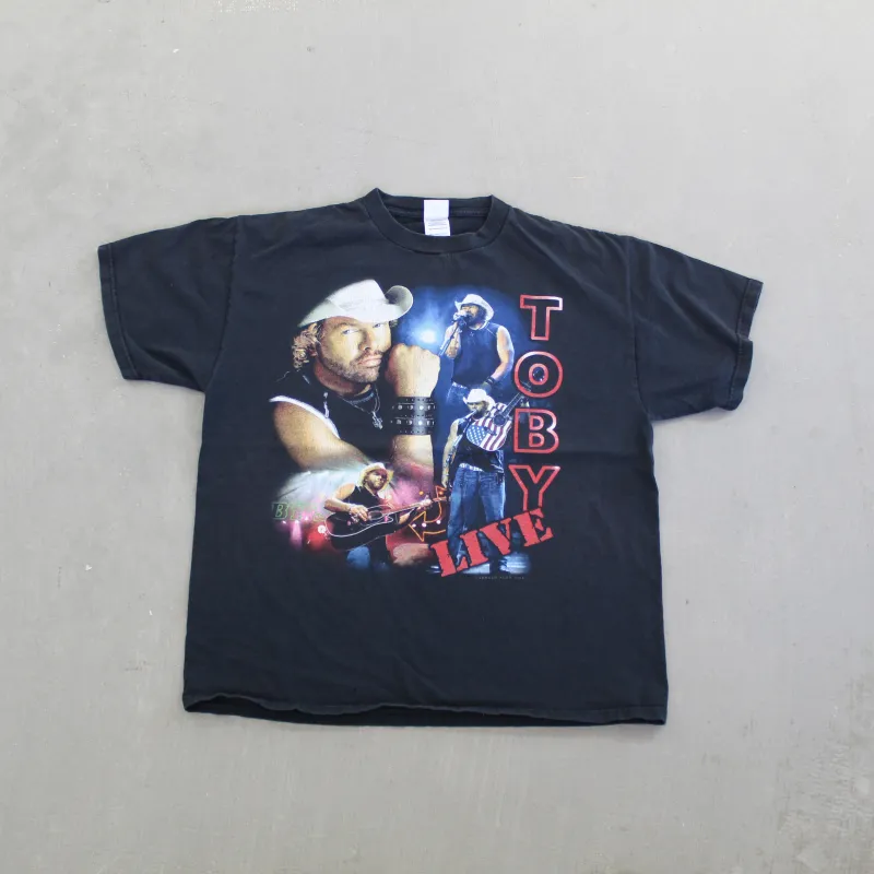 F-  2005 Toby Keith Honky Tonk U Screen Play Picture Tour Tee sold by HG Vintage
