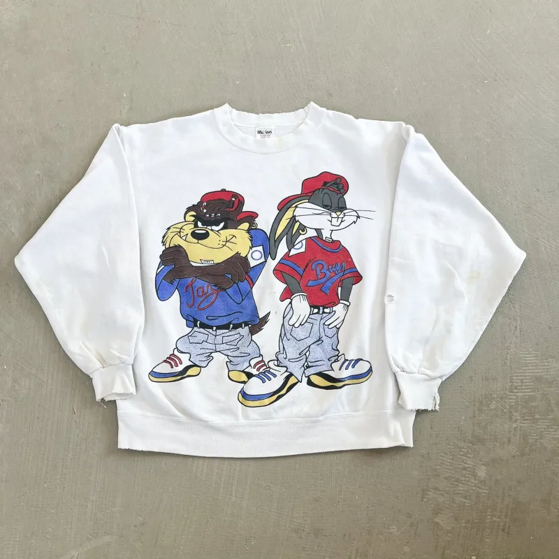 F- Vintage Looney Tunes Bugs Bunny & Taz Graphic Crewneck sold by HG Vintage