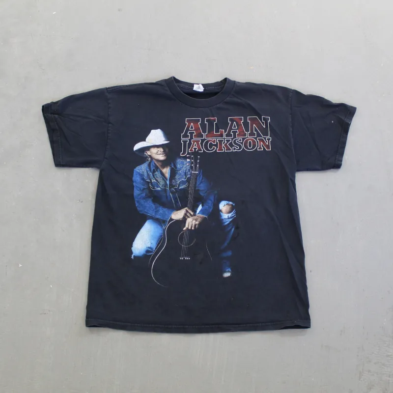 F- 2009 Alan Jackson Picture w/ Tour Dates Tee sold by HG Vintage