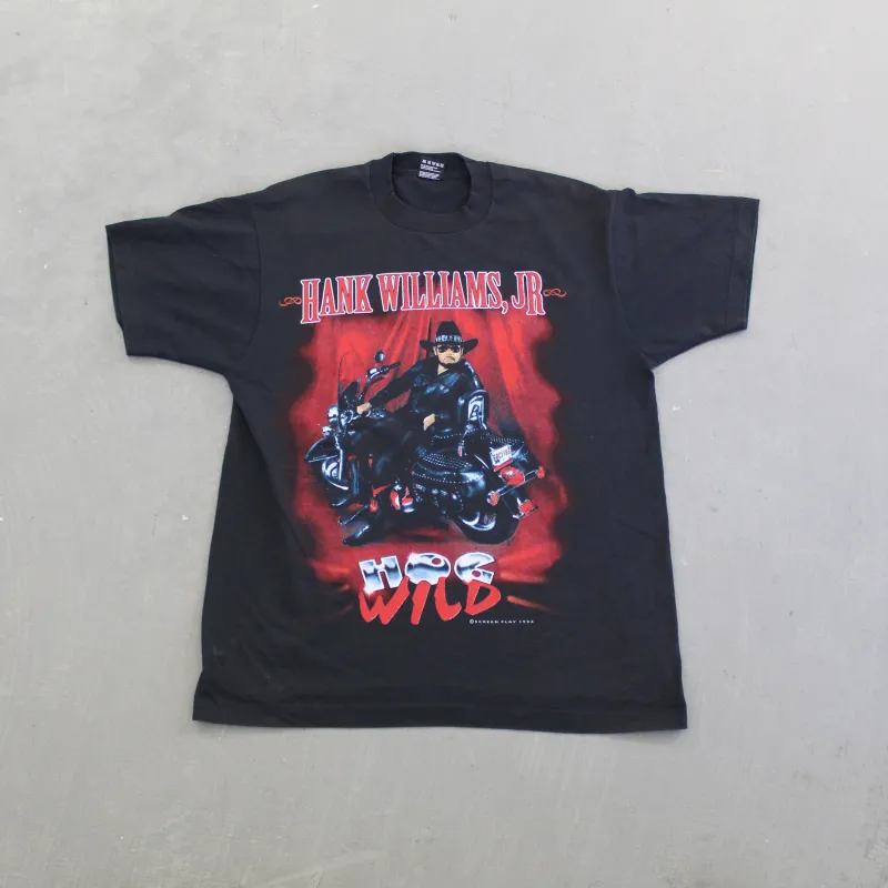 F- Vintage 94' Hank Williams Jr Tour Screen Play Single Stitch Tee sold by HG Vintage
