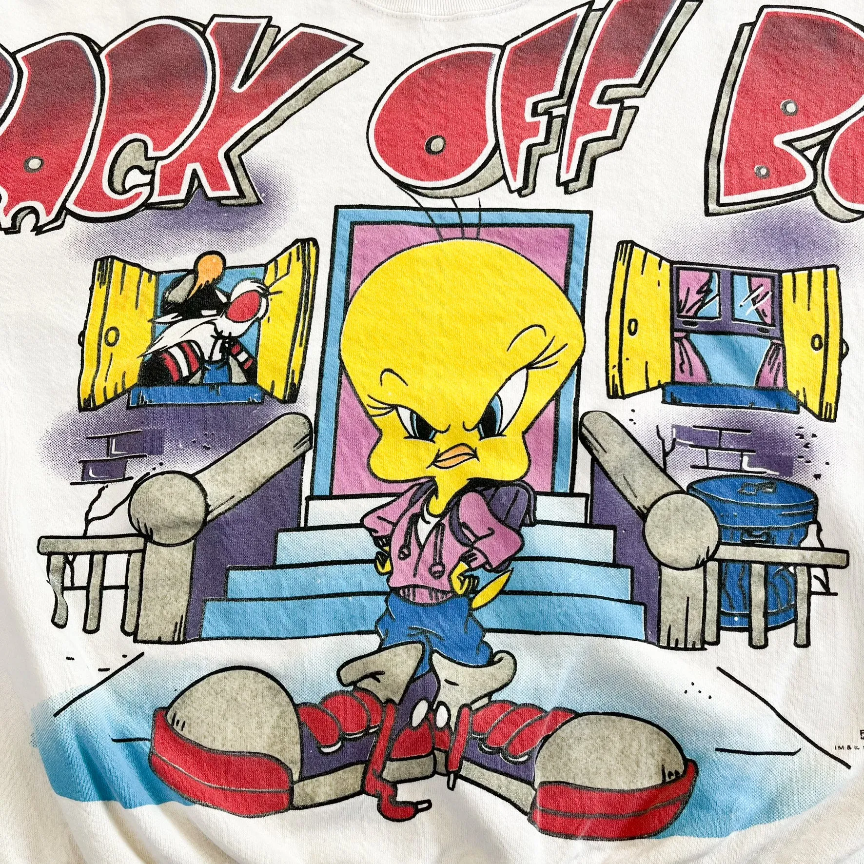 F- Vintage 96' Looney Tunes Tweedy Bird Back Off Buddy Jumbo Print Crewneck sold by HG Vintage product image thumbnail 3