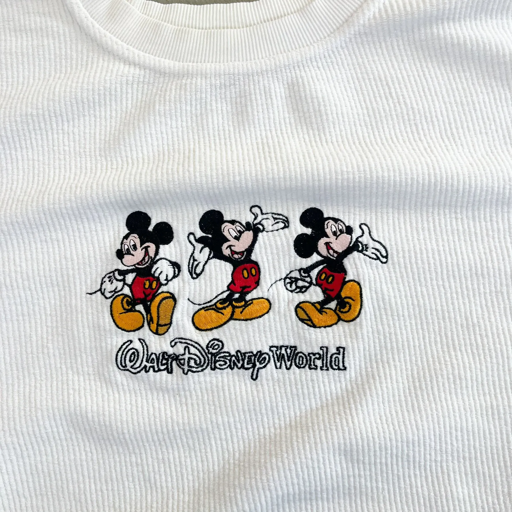F- Vintage World Disney Mickey Mouse Embroidered Text Cord-Like Crewneck sold by HG Vintage product image thumbnail 2