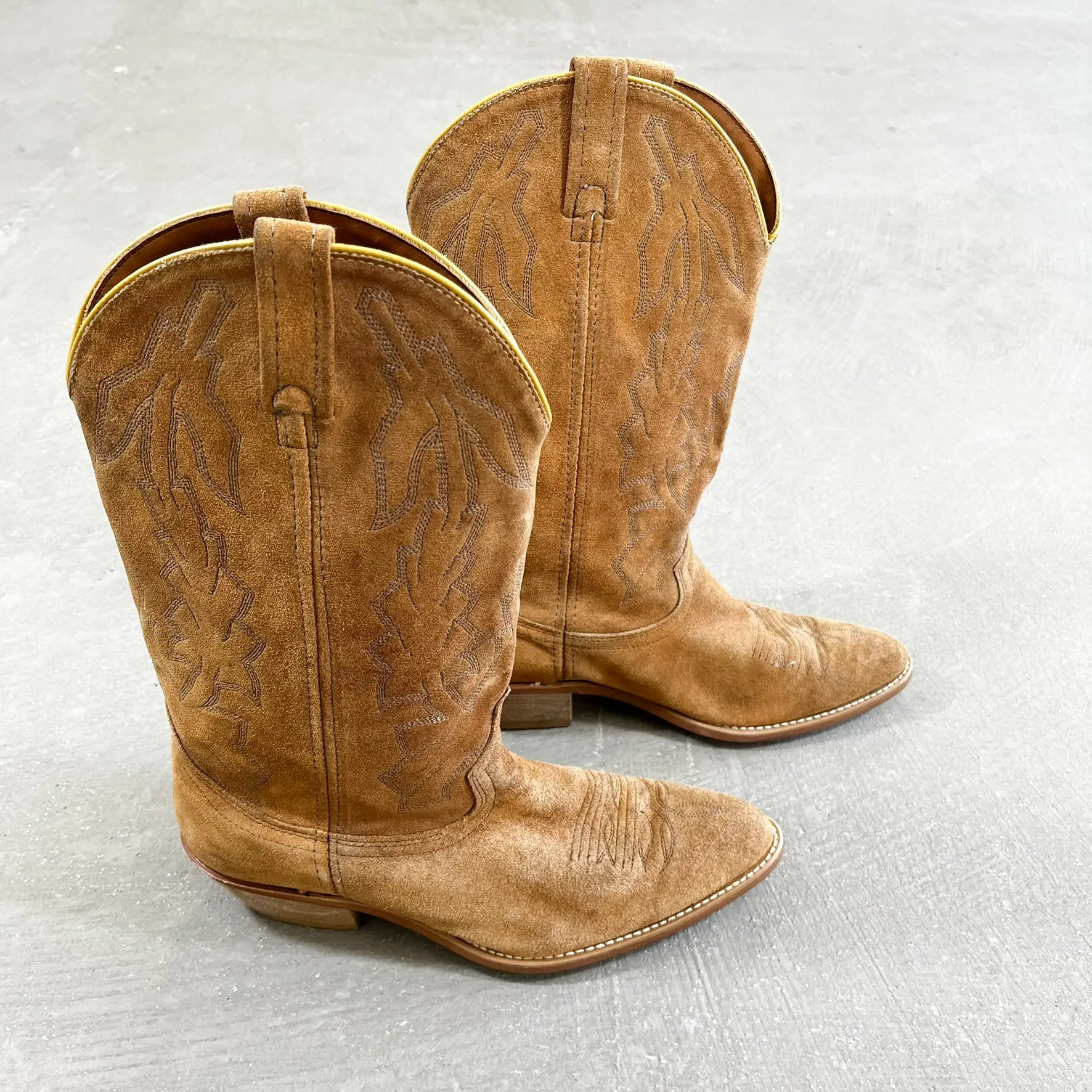 F- Suede Tan Western Cowboy Boots sold by HG Vintage product image thumbnail 5