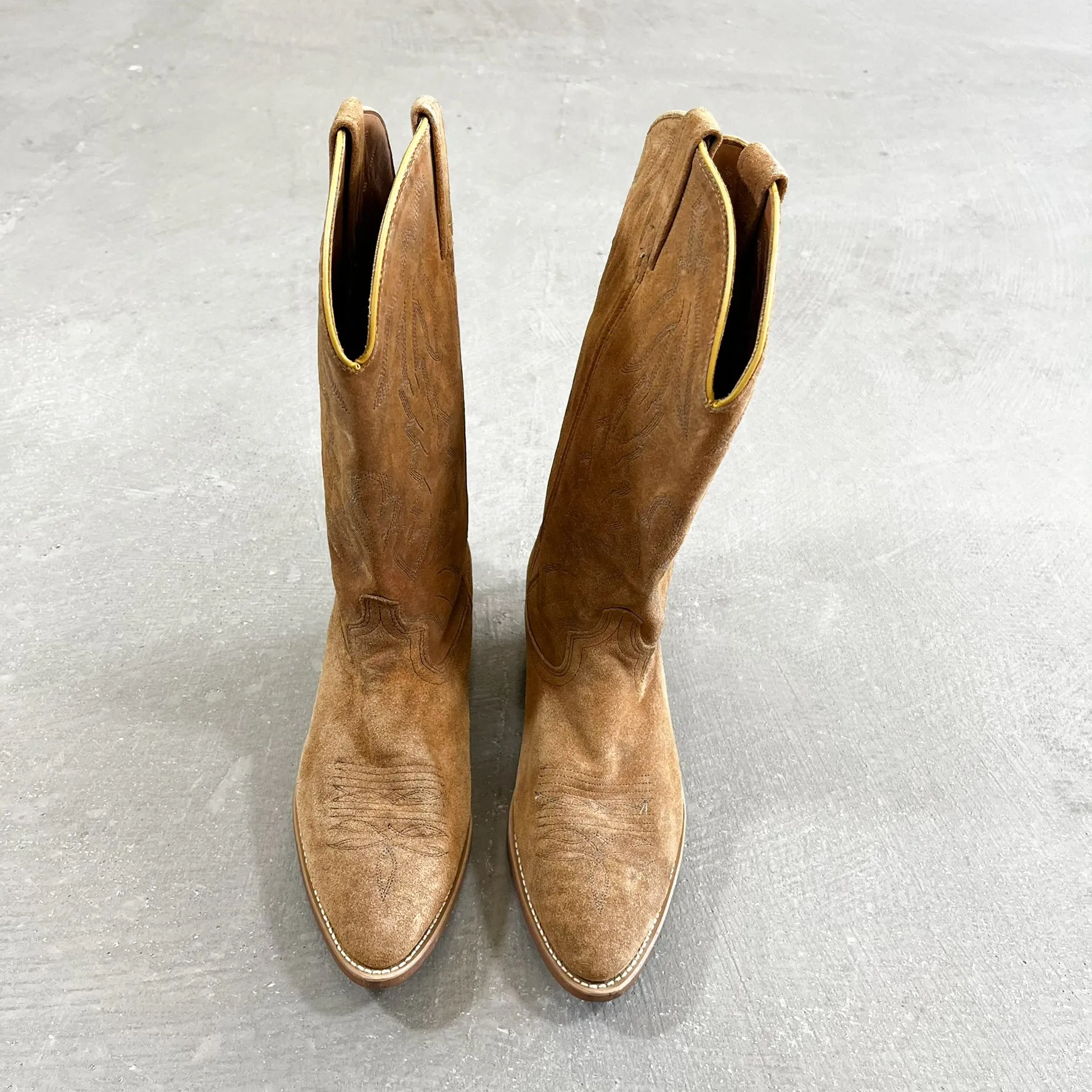 F- Suede Tan Western Cowboy Boots sold by HG Vintage product image thumbnail 2