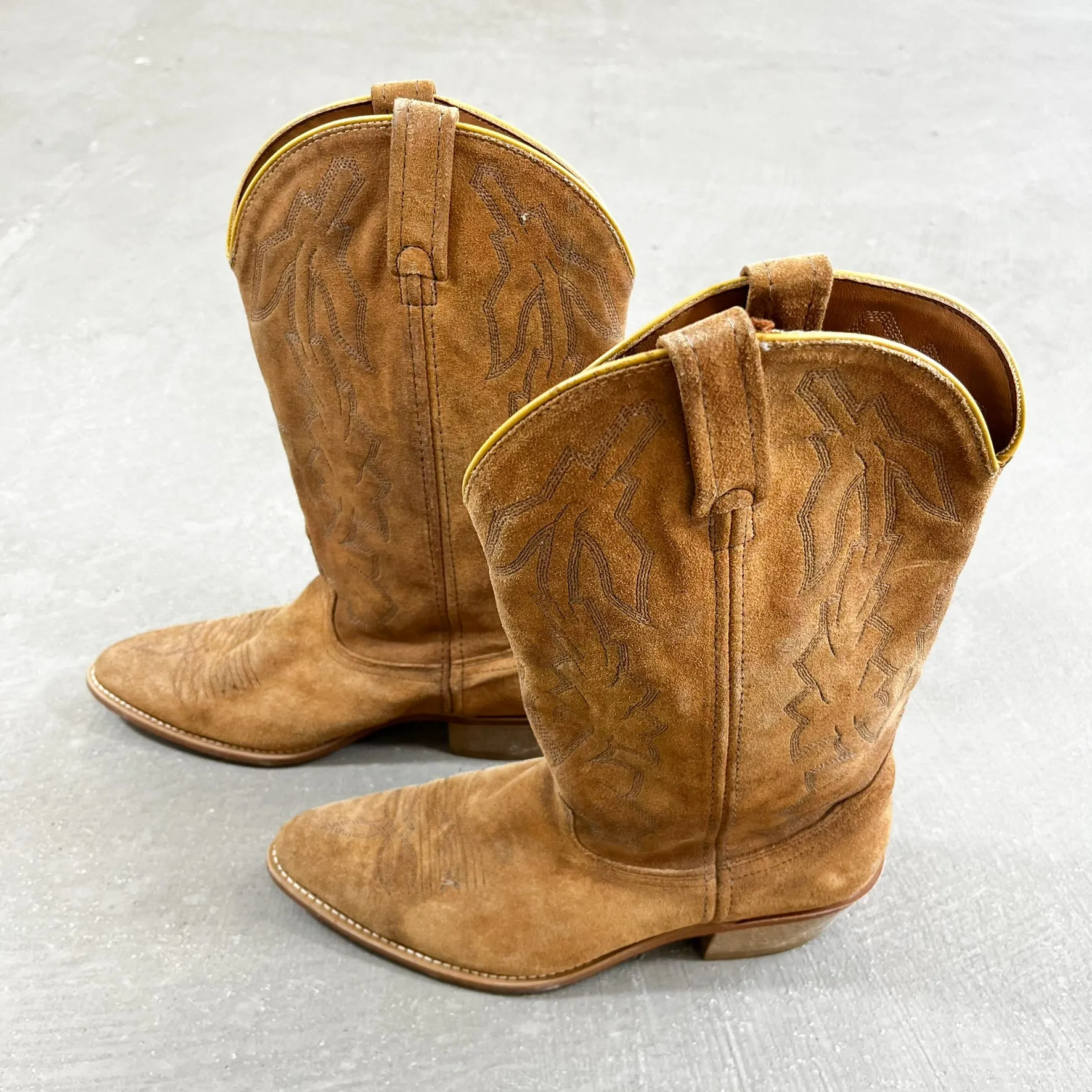 F- Suede Tan Western Cowboy Boots sold by HG Vintage product image thumbnail 4