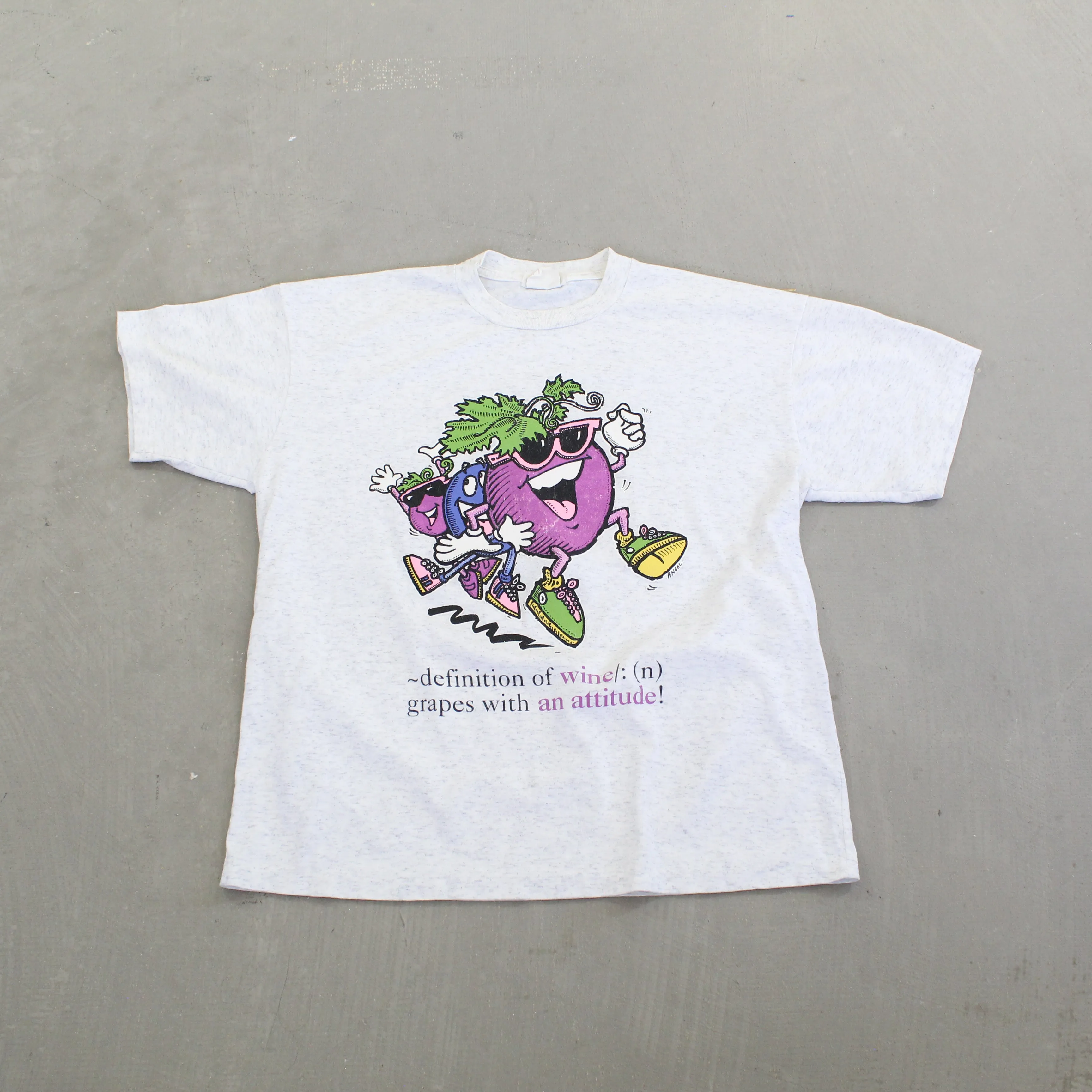 F- Vintage Grape With An Attitude Humor Single Stitch Tee sold by HG Vintage