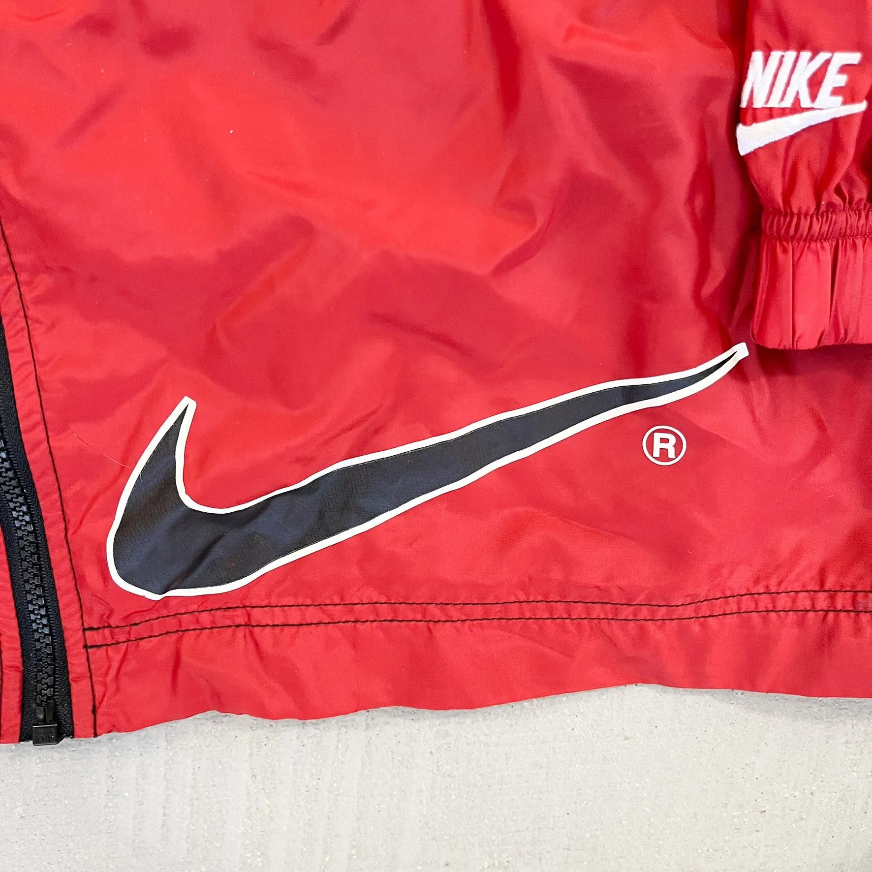 F- Vintage Nike Red/Black Zip Up Nylon Windbreaker Jacket sold by HG Vintage product image thumbnail 2