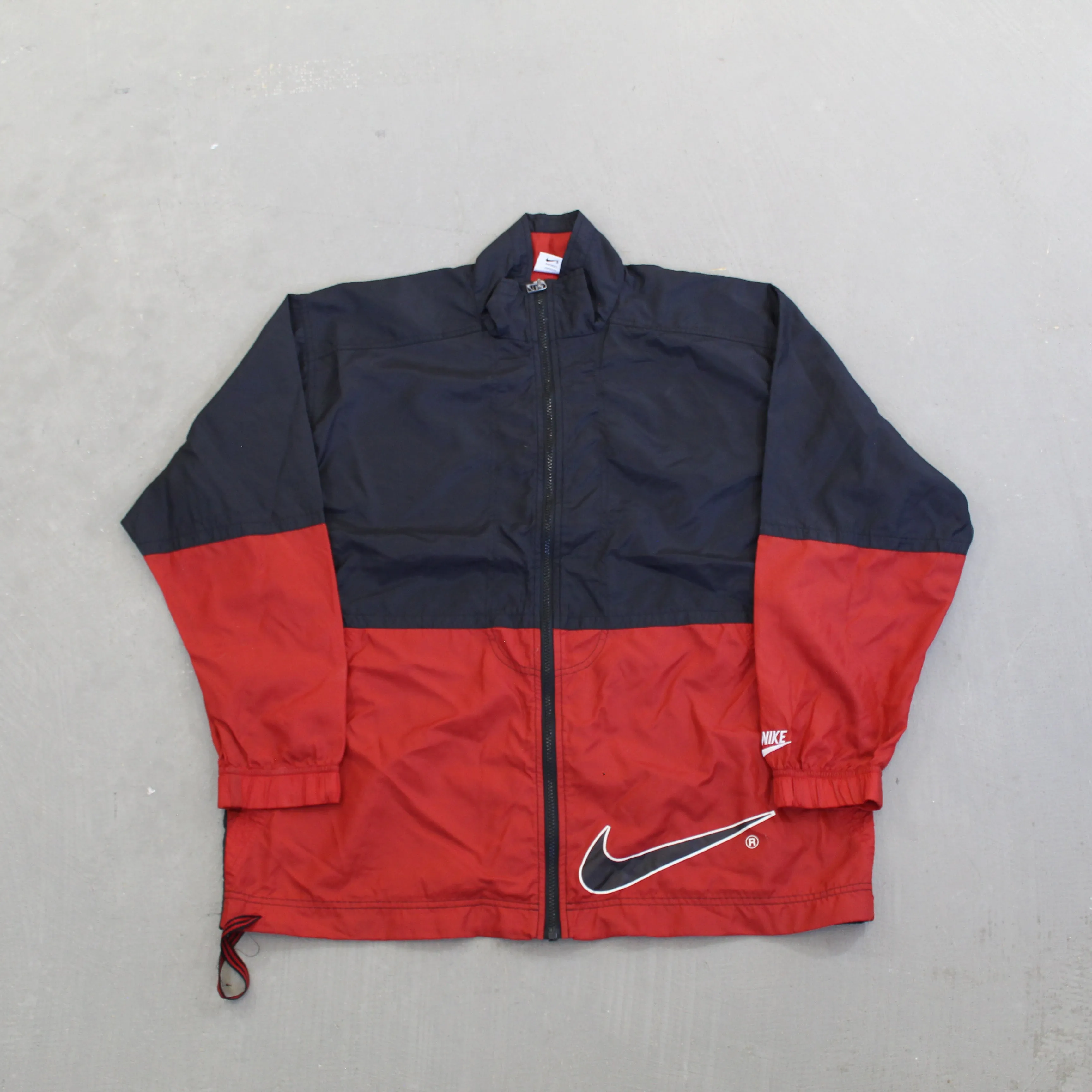 F- Vintage Nike Red/Black Zip Up Nylon Windbreaker Jacket sold by HG Vintage