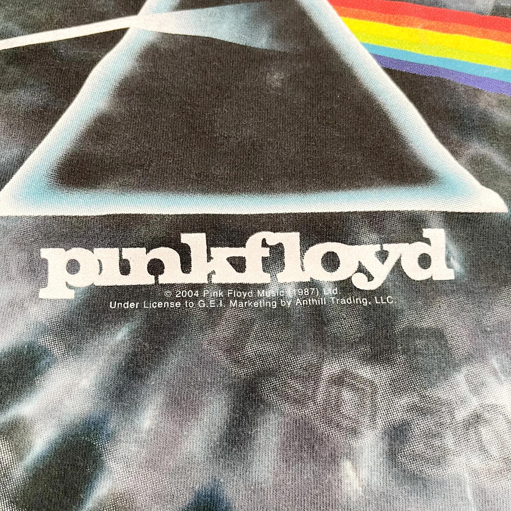 F- Vintage 2004 Pink Floyd Dark Side Of The Moon Tie Dye Single Stitch Tee sold by HG Vintage product image thumbnail 3