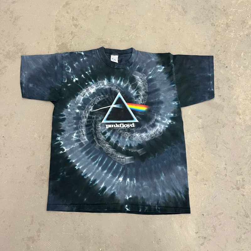 F- Vintage 2004 Pink Floyd Dark Side Of The Moon Tie Dye Single Stitch Tee sold by HG Vintage