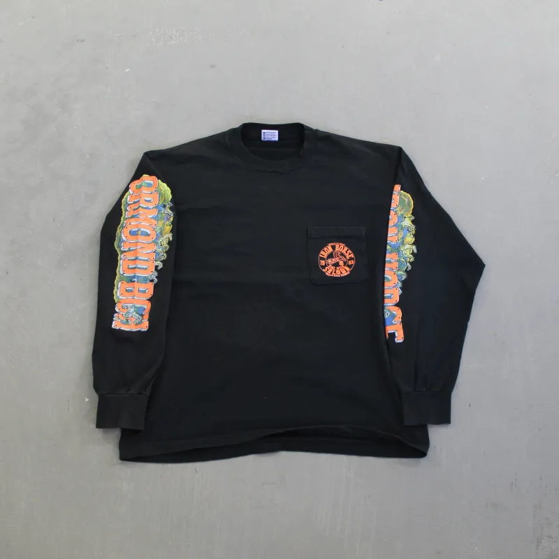 F- Vintage 1993 Iron Horse Saloon Ormond Beach Bike Week Single Stitch Pocket Long Sleeve Tee sold by HG Vintage