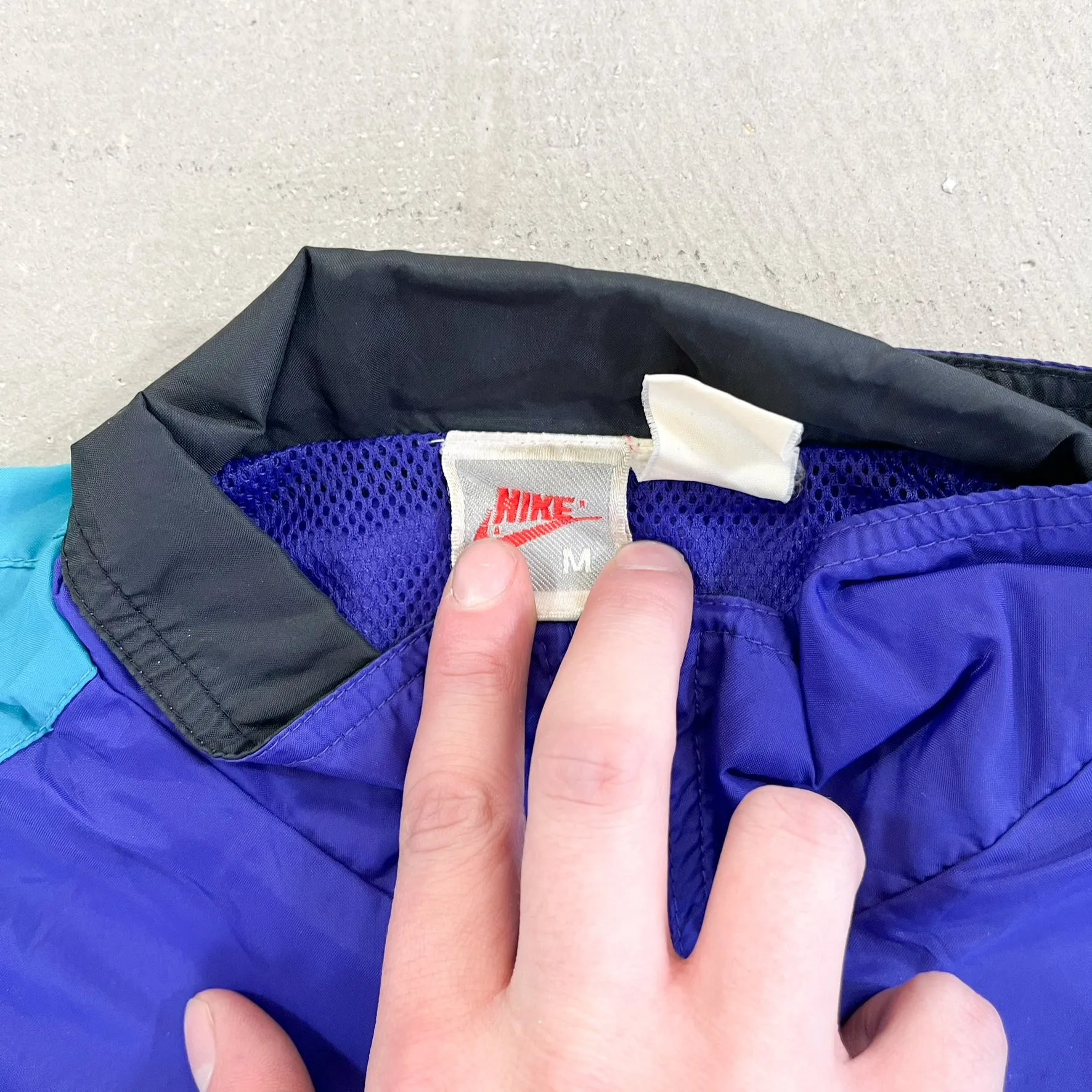 F- Vintage Nike Purple/Teal Zip Up Nylon Windbreaker Jacket sold by HG Vintage product image thumbnail 3