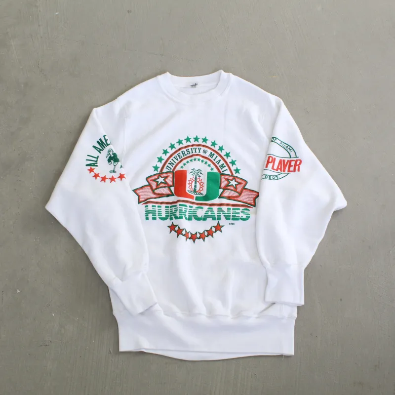 F- Vintage University Of Miami Hurricane Football Team Player Crewneck sold by HG Vintage